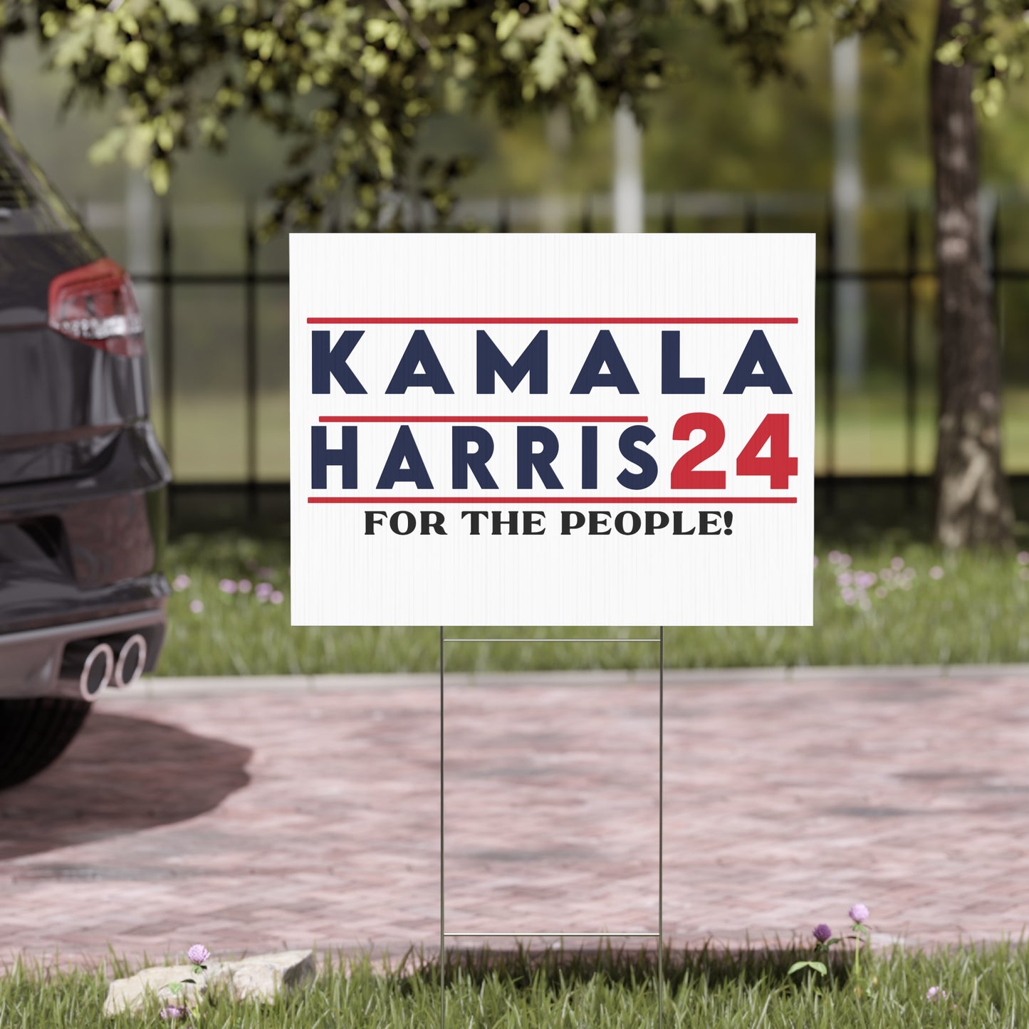Kamala Harris For The People 2024 Yard Sign with Stand, Kamala Sign, Vote Kamala, Lawn Sign 18" x 24", Support Kamala Sign, President Kamala