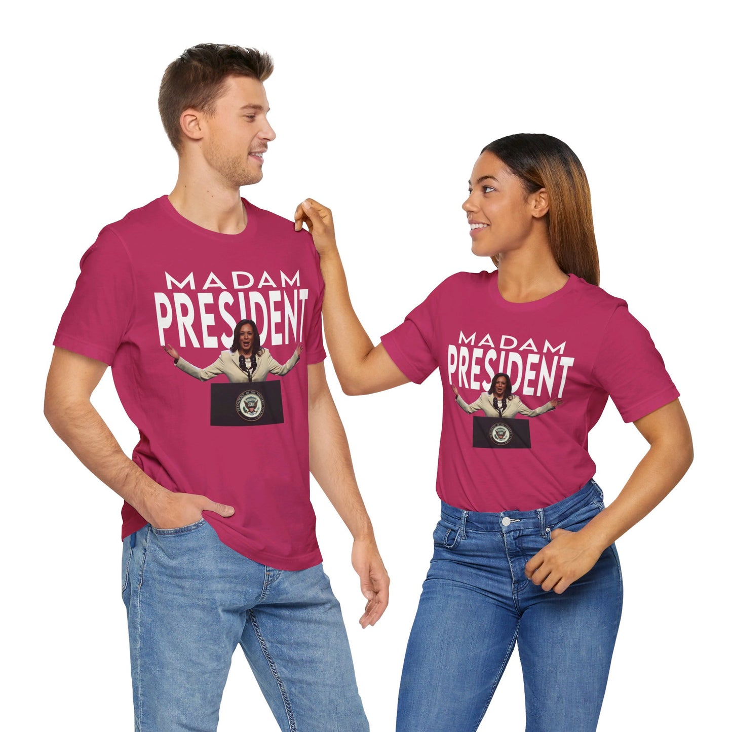 Madam President Kamala Harris, Bella Canvas 3001 Unisex T-Shirt, Kamala Shirt, Kamala DNC Shirt - Anti Trump, Democracy Shirt, Kamala Shirt