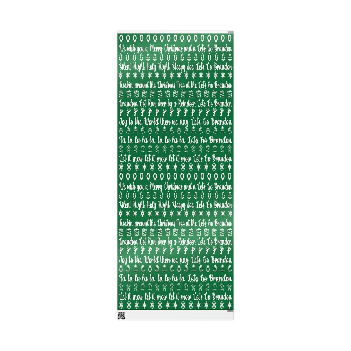 Funny Let's Go Brandon Christmas Gift Wrap Green - Brandon Trump Gift Wrap Funny Green Wrapping Paper