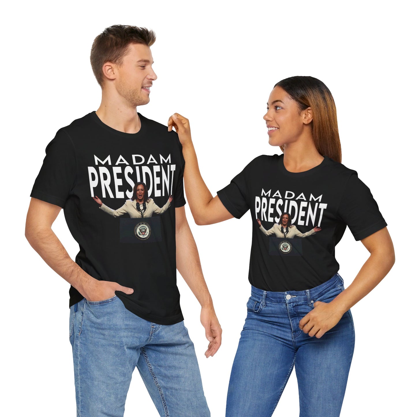 Madam President Kamala Harris, Bella Canvas 3001 Unisex T-Shirt, Kamala Shirt, Kamala DNC Shirt - Anti Trump, Democracy Shirt, Kamala Shirt