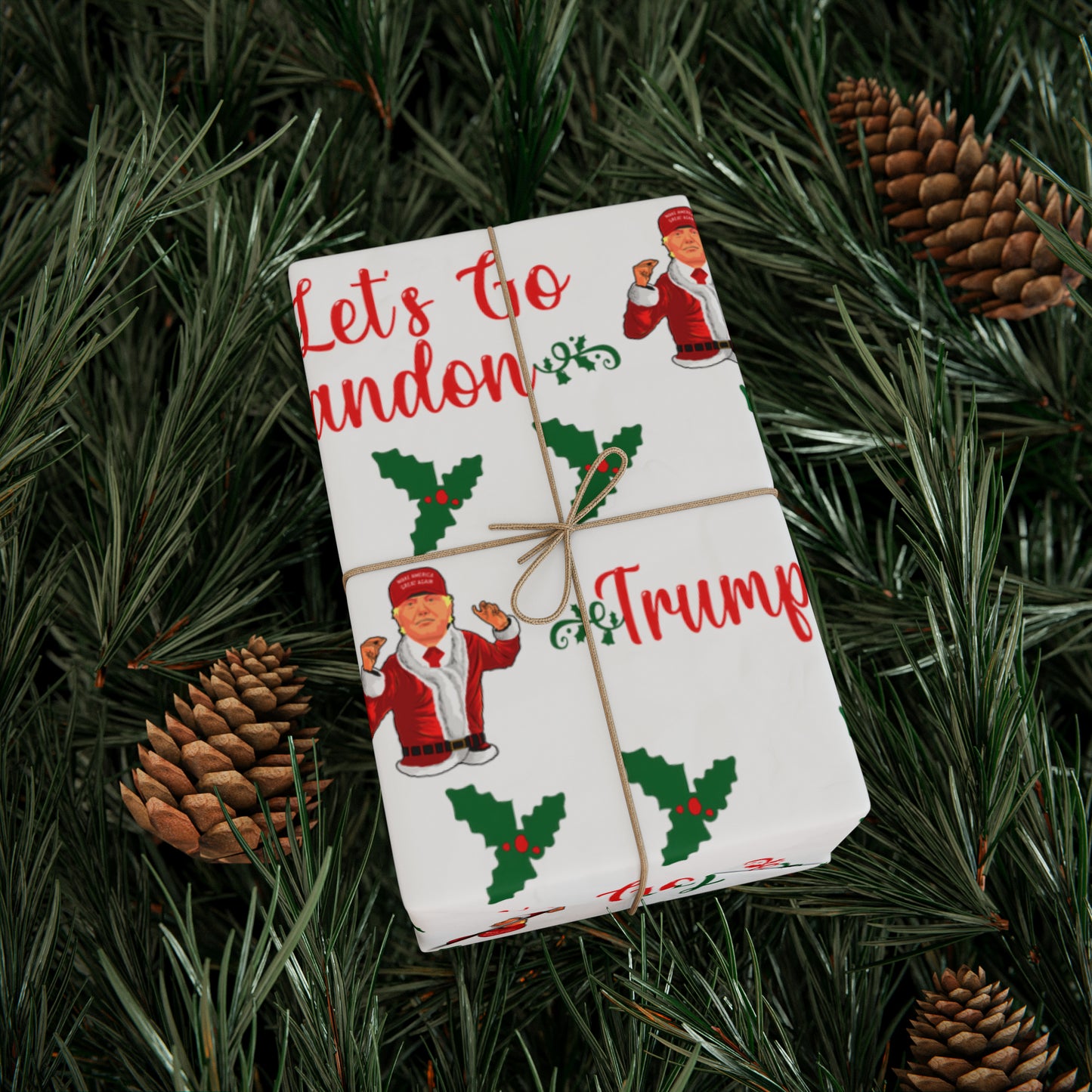 Christmas Trump 2024 Let's Go Brandon Wrapping Paper for Gifts