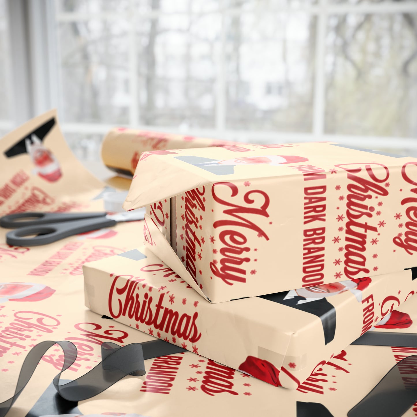 Merry Christmas from Dark Brandon Christmas Wrapping Paper for Gifts - Pro Biden Brandon Gift Wrap