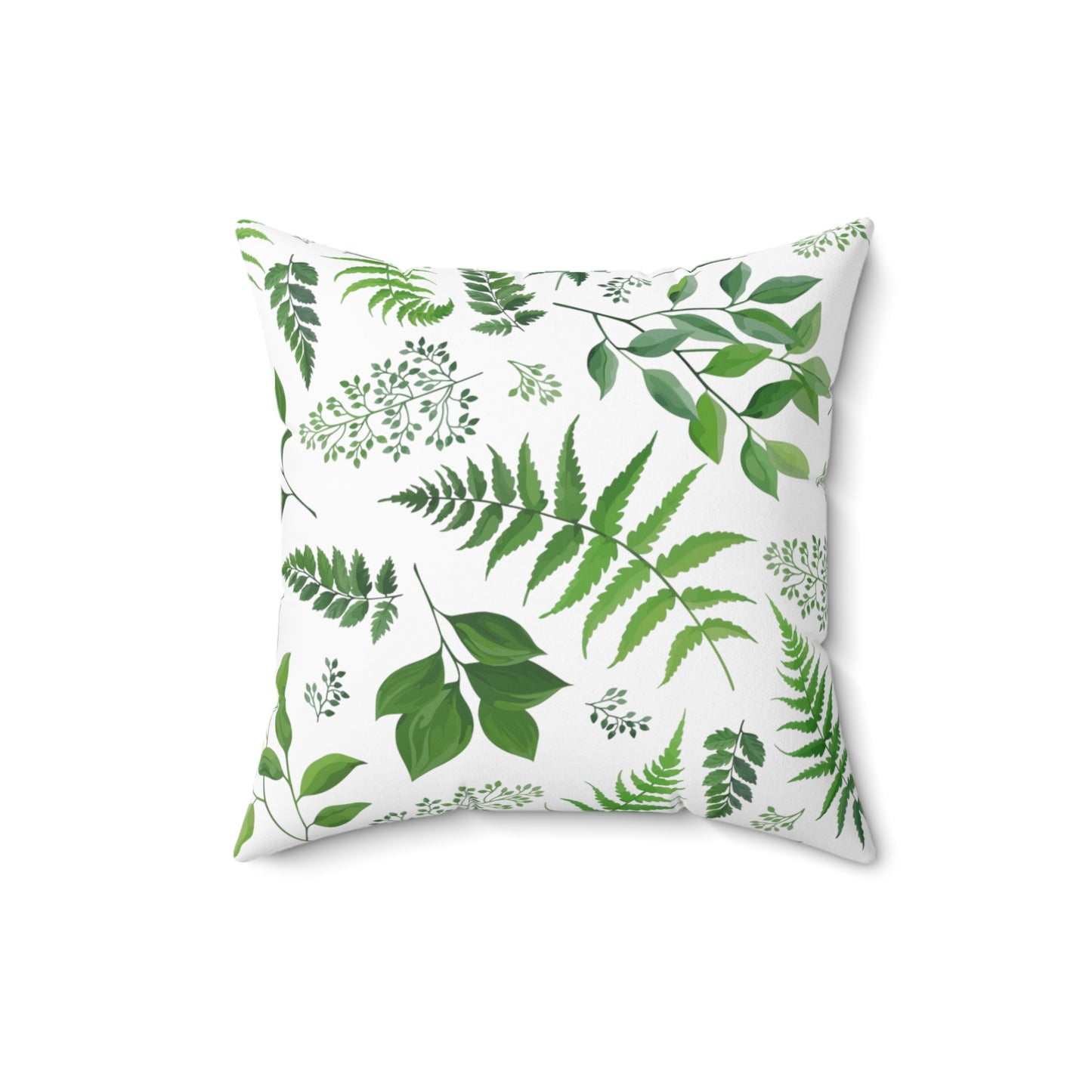 Floral Ferns Tropical Leaves Ferns Print Spun Polyester Square Pillow