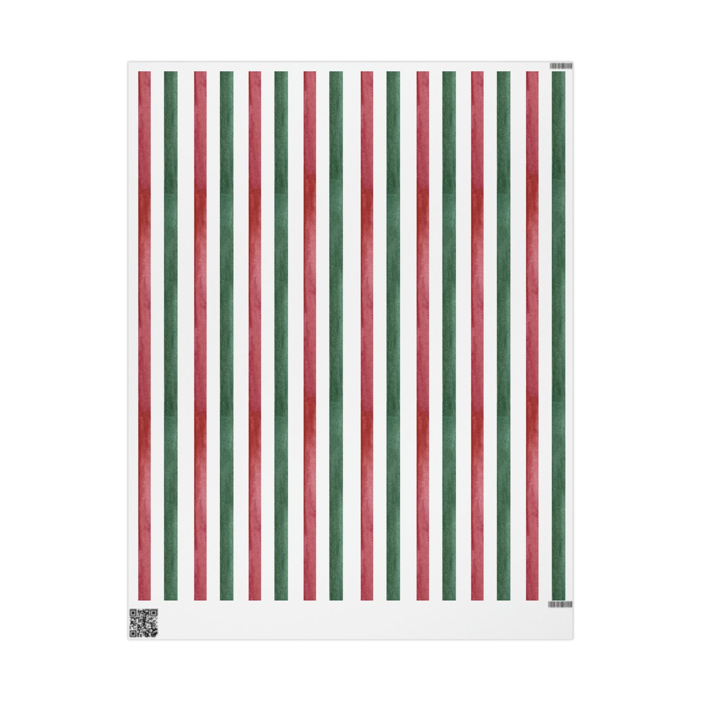 Watercolor Red Green Stripes Wrapping Paper for Gifts - Christmas Stripes Gift Wrap