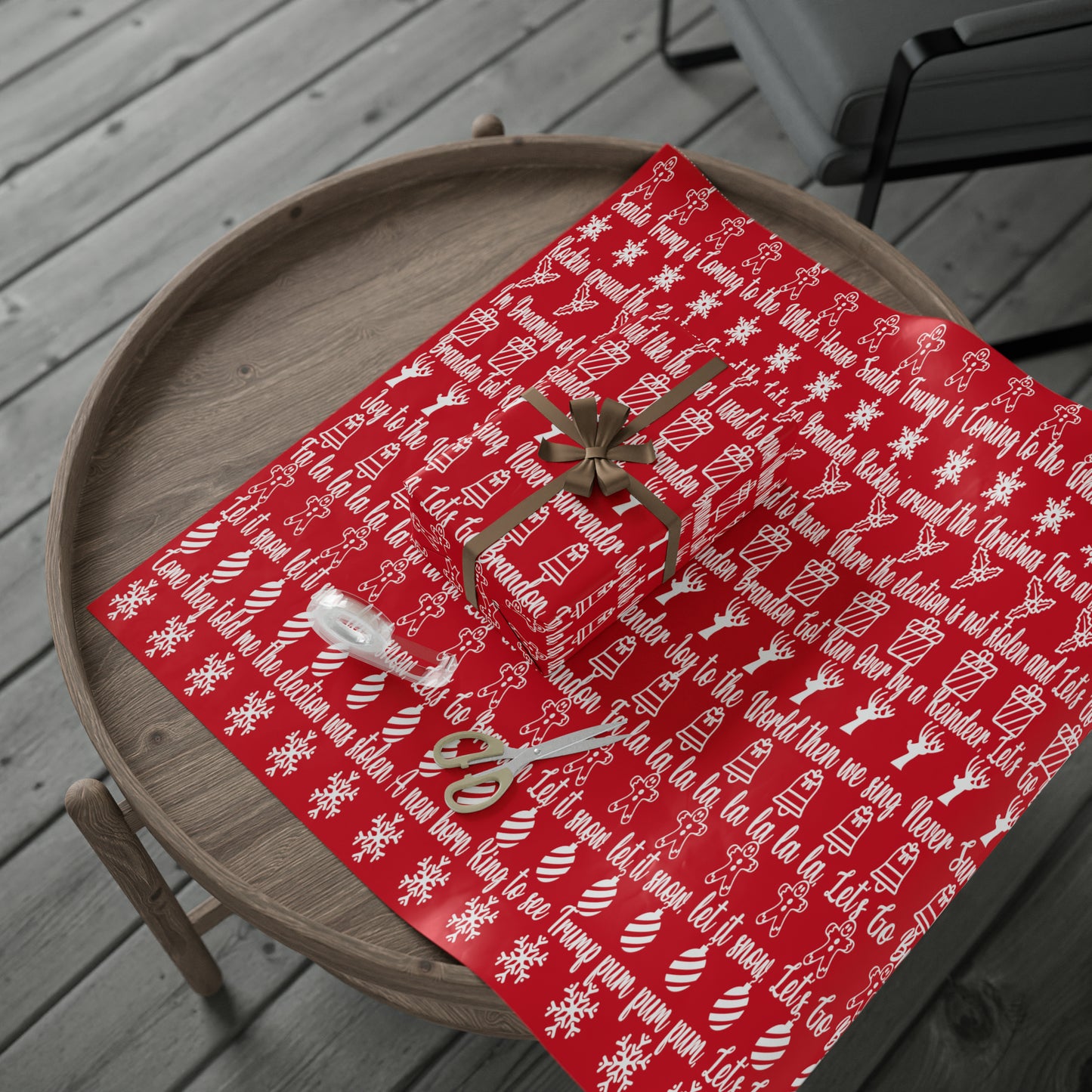 Let's Go Brandon Christmas Gift Wrap Red 2023 Version Pro Trump Gift Wrap Funny Christmas Songs