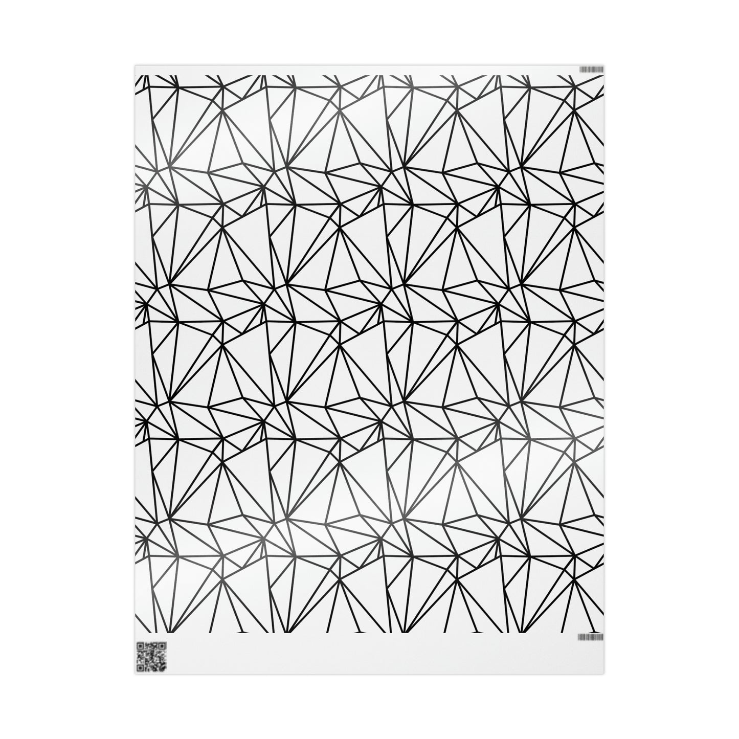 Black and White Poly Pattern Wrapping Paper for Gifts - Poly Shape Pattern Gift Wrap Paper