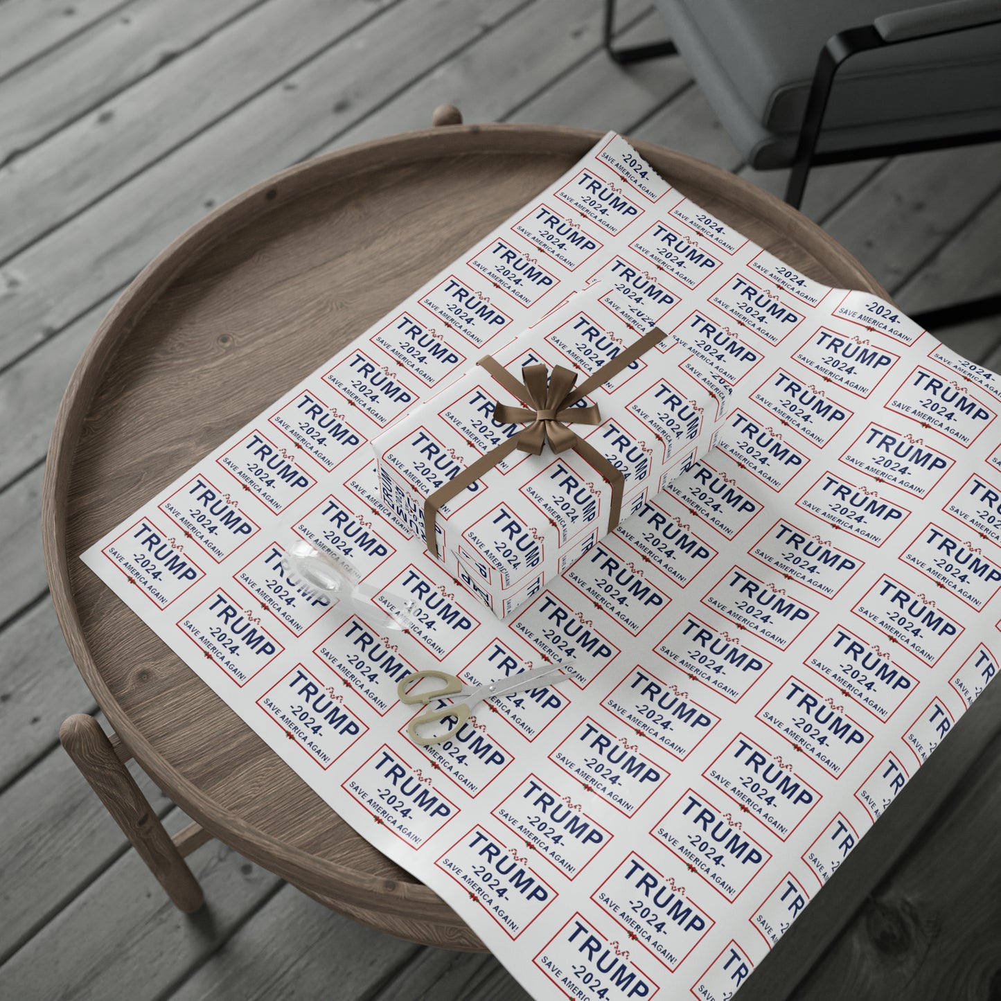 Great Trump Christmas Gift Trump Wrapping Paper Trump 2024 Save America Again Christmas Candy Cane Gift Wrap