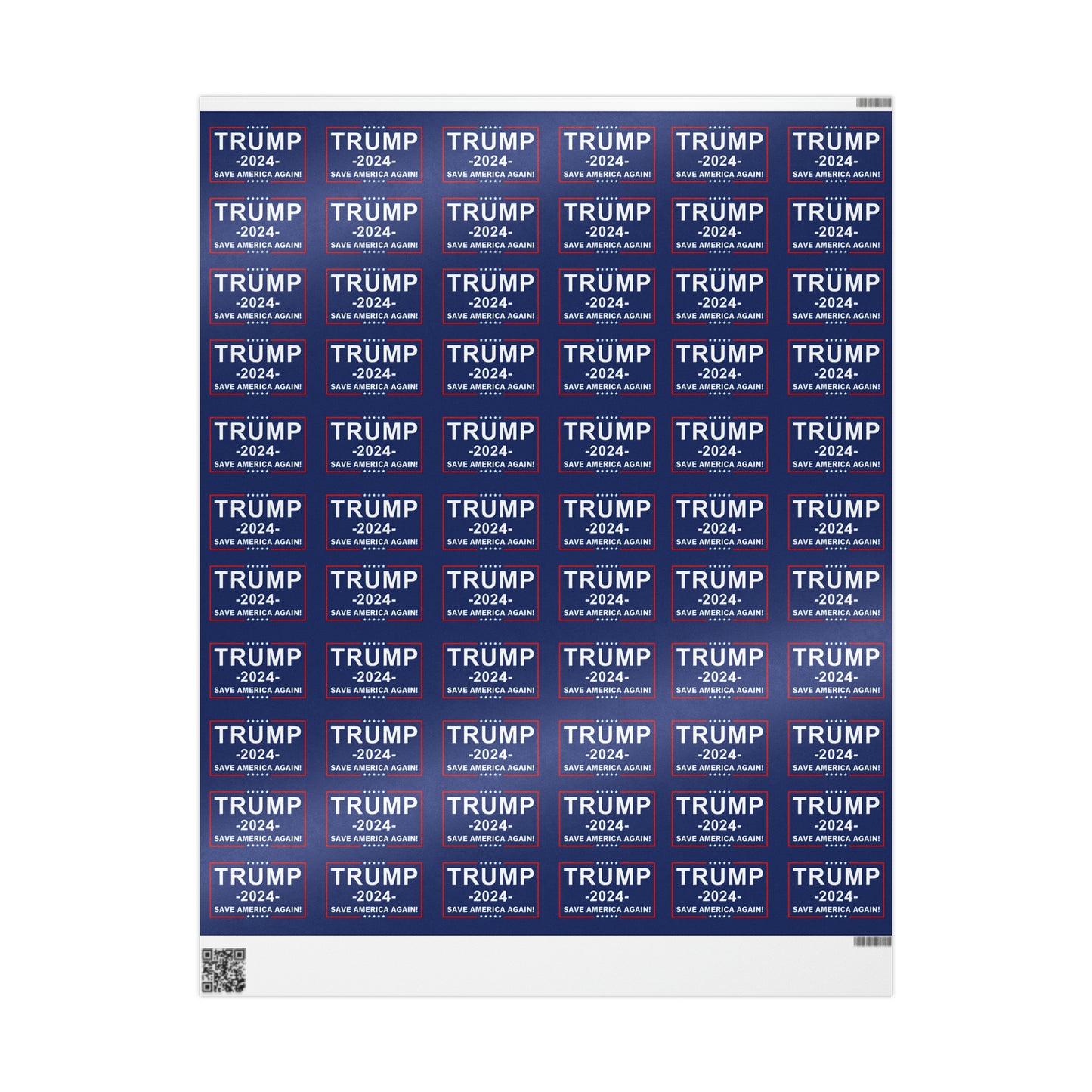 Pro Trump 2024 Save American Again Christmas Wrapping Paper Blue