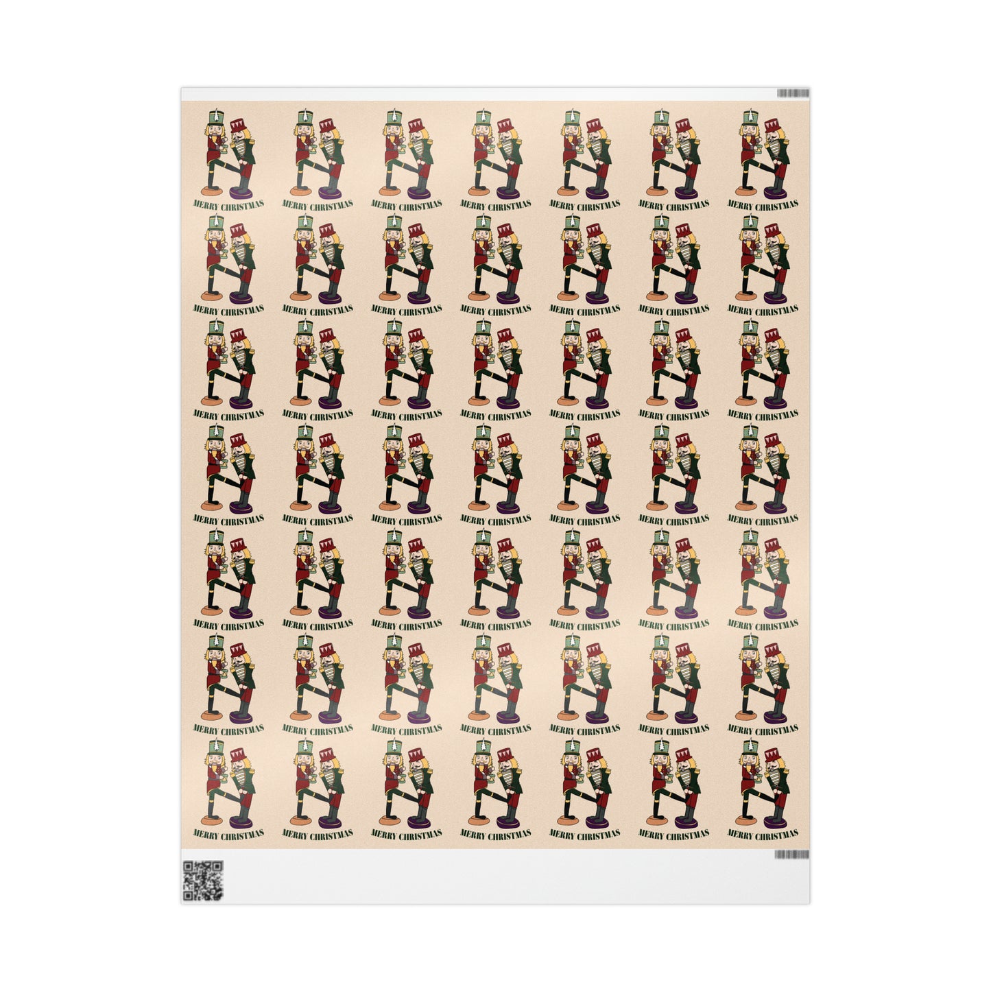 Funny Christmas Nutcrackers Wrapping Paper Nutcracker Kicking Nutcracker Gift Wrap Christmas Gifts