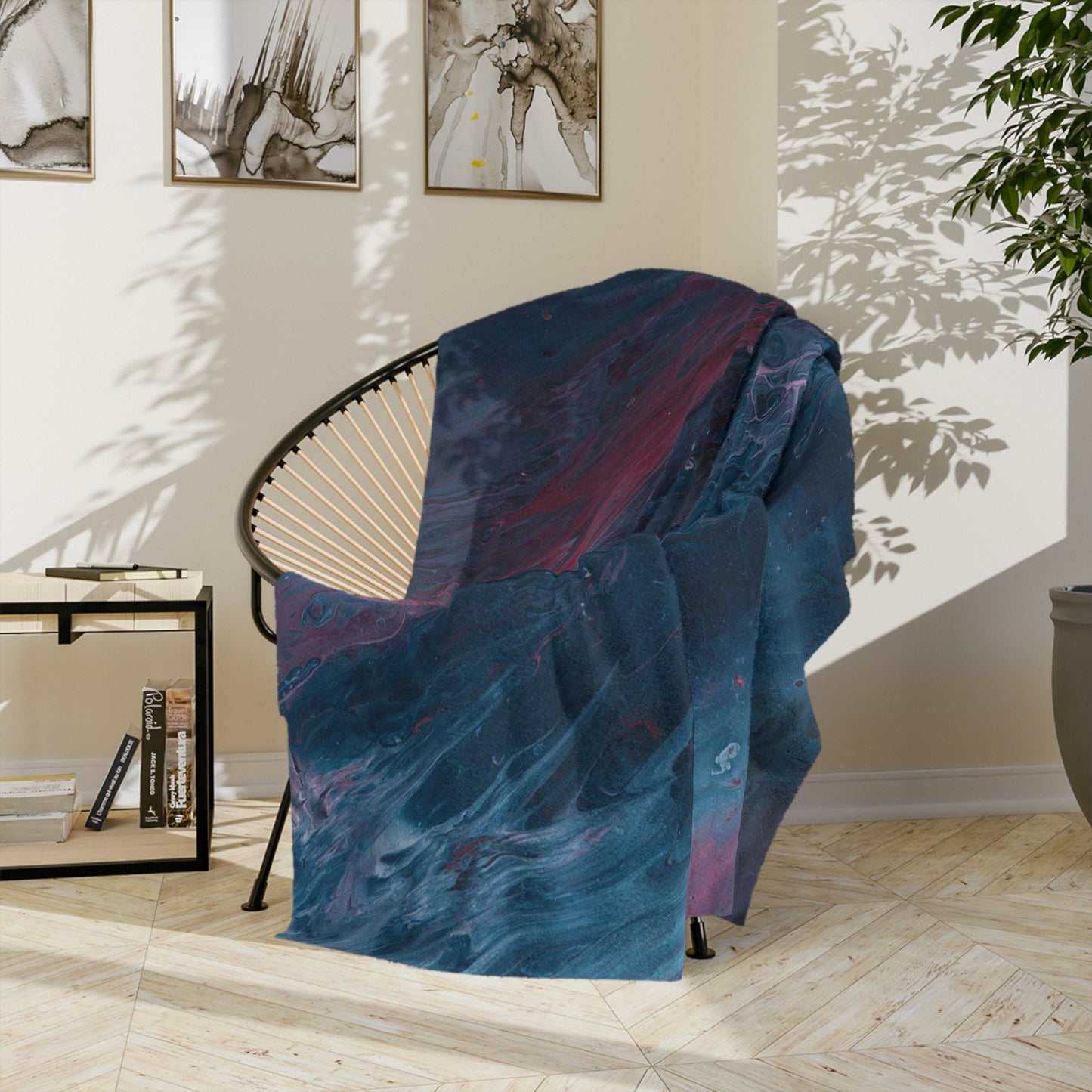 Amazing Acrylic Fluid Pattern Style Throw Sofa Bed Blanket - Soft Thick Velveteen Minky Throw Blanket