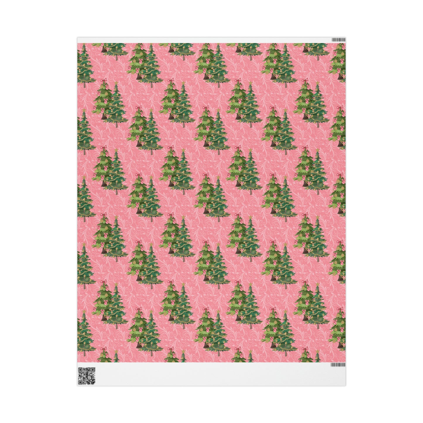Beautiful Christmas Tree Pink Gift Wrap - Pink Wrapping Paper Christmas Trees