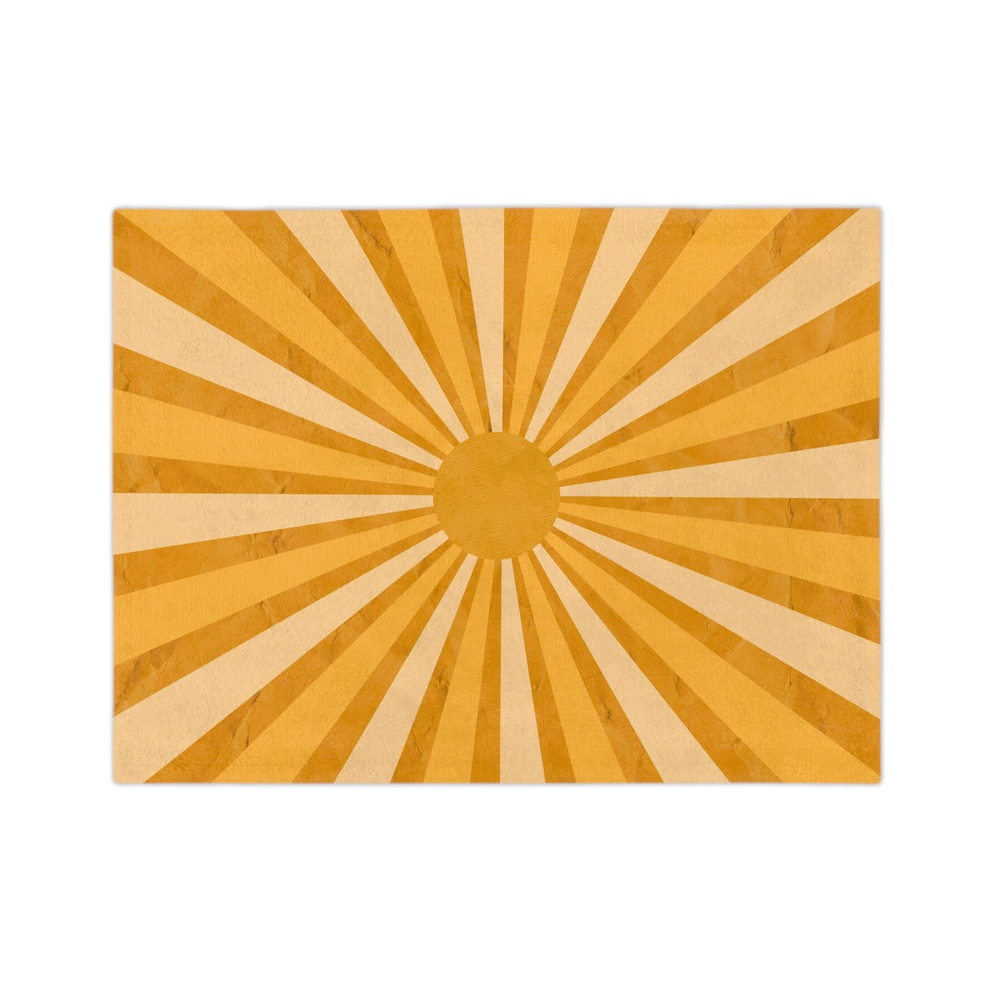 Groovy Yellow Sun Rays Throw Sofa Bed Blanket - Soft Thick Velveteen Minky Throw Blanket