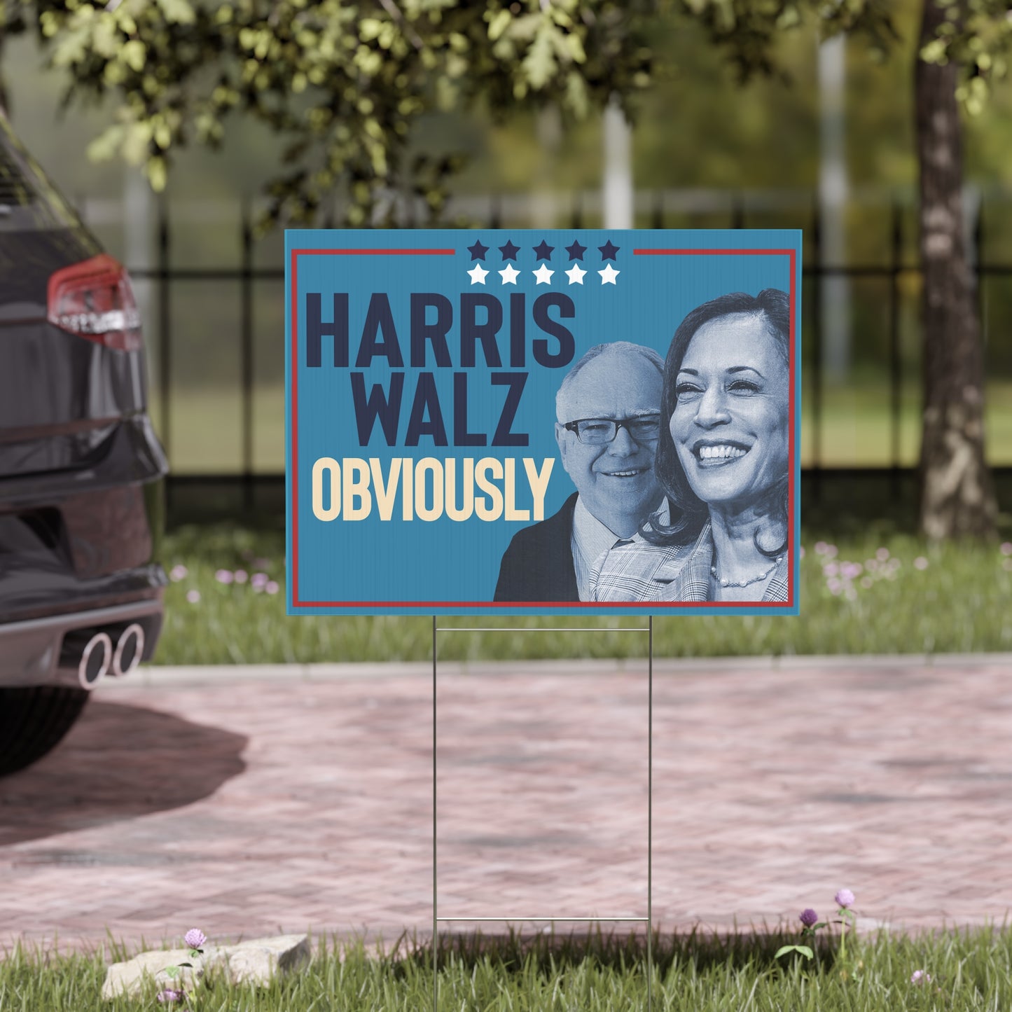 Kamala Harris Walz VP, Tim Walz VP, Harris 2024 Yard Sign with Stand, Kamala Yard Sign, Lawn Sign 18" x 24", Harris Walz Obviously