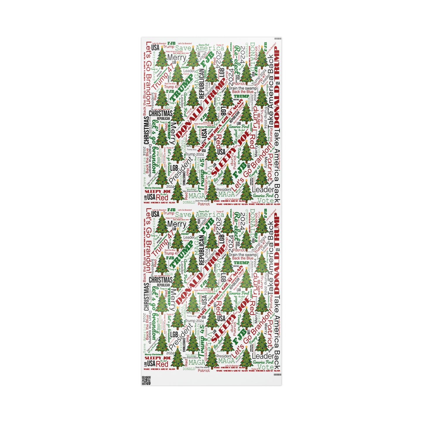 Christmas Word Wrap Trump Gift Wrap for Gifts Christmas - Let's Go Brandon Gift Wrap
