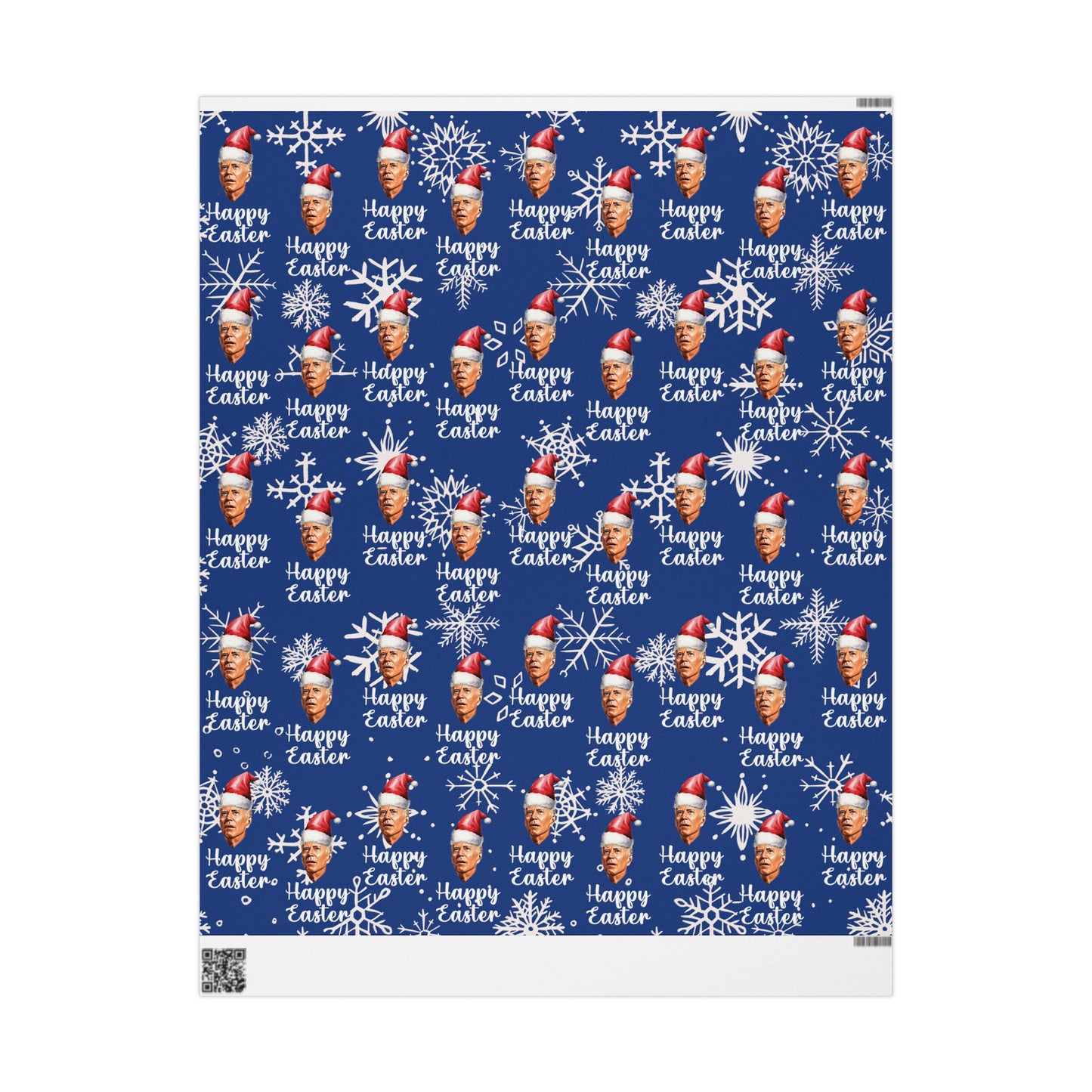 Comically Confused Biden Christmas Blue Wrapping Paper Happy Easter