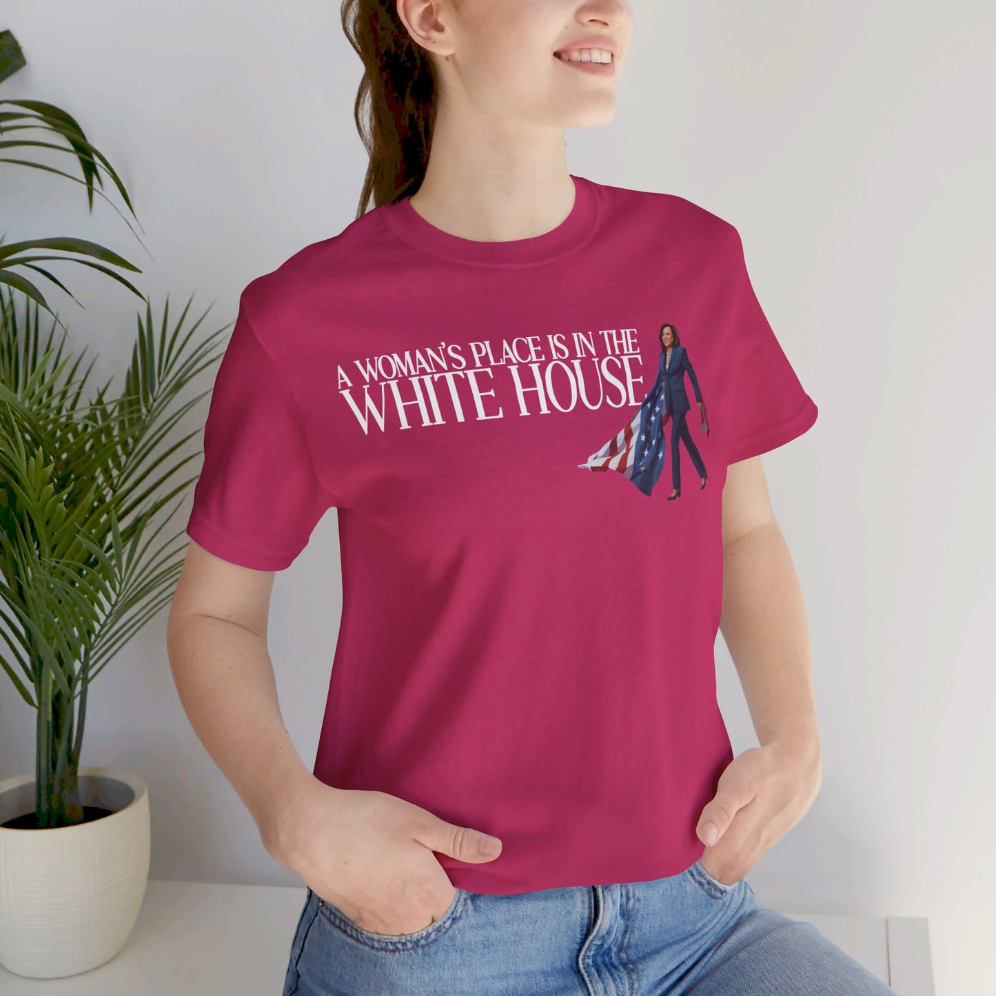 Woman's Place is in the White House, Madam President Kamala Harris, Bella Canvas 3001 Unisex T-Shirt, Kamala Shirt, Kamala DNC Shirt, Kamala