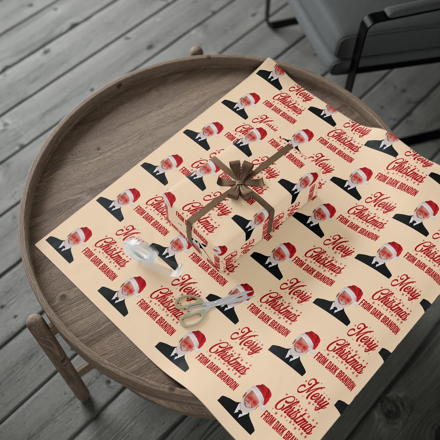 Merry Christmas from Dark Brandon Christmas Wrapping Paper for Gifts - Pro Biden Brandon Gift Wrap