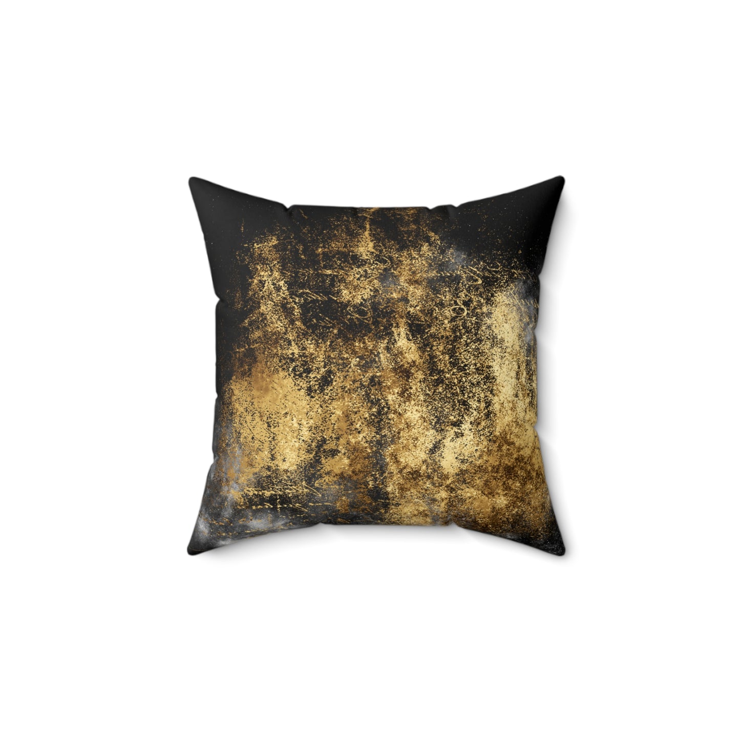 Bold Beautiful Black Gold Print Faux Suede Soft Square Pillow