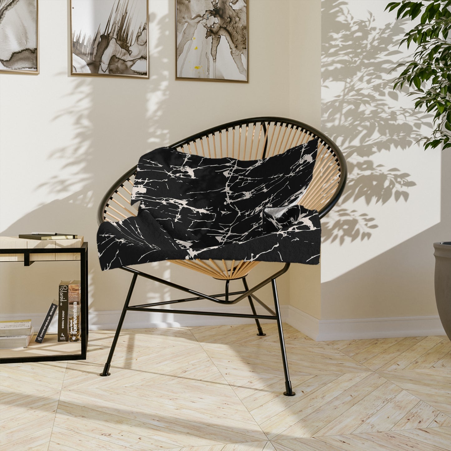 Marvelous Marble Theme Throw Sofa Bed Blanket Black White Marble - Soft Thick Velveteen Minky Throw Blanket