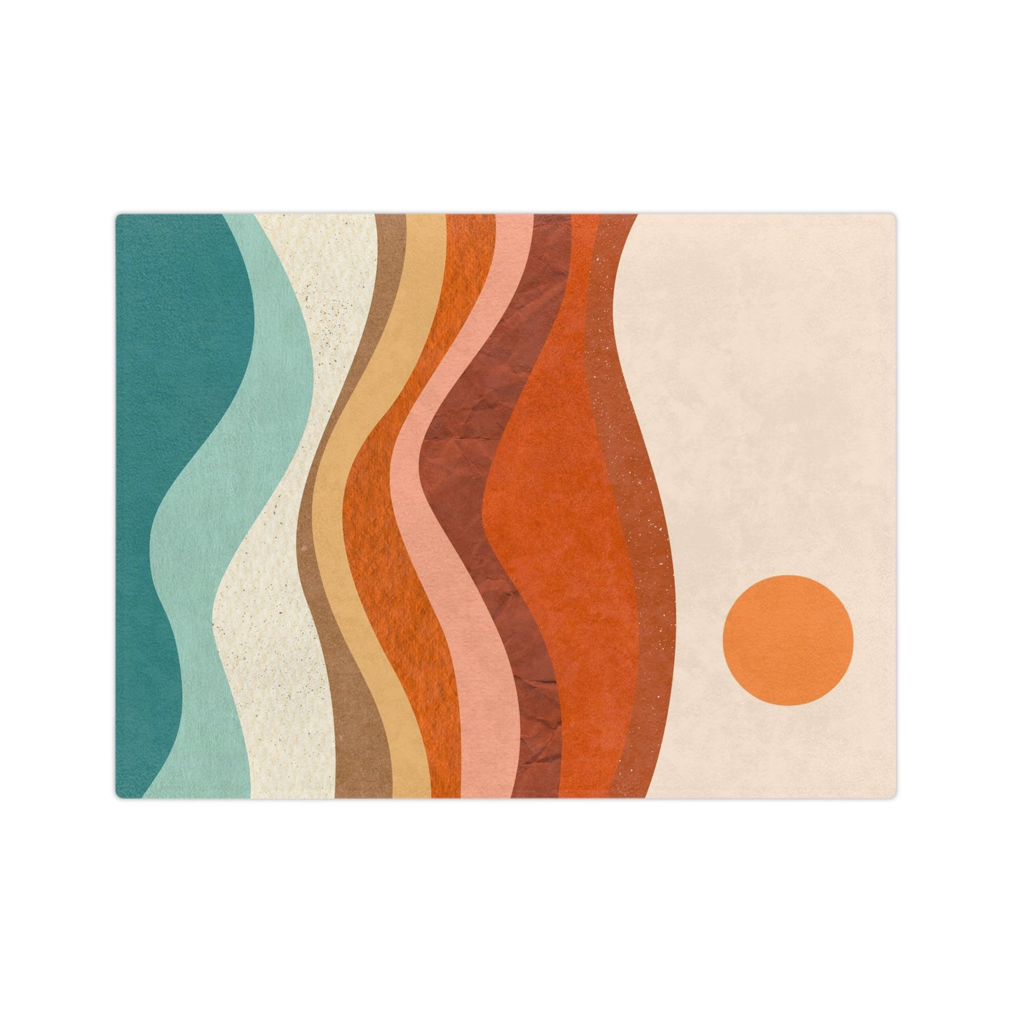 Retro Style Mountain Sun Dunes Throw Sofa Bed Blanket - Soft Thick Velveteen Minky Throw Blanket
