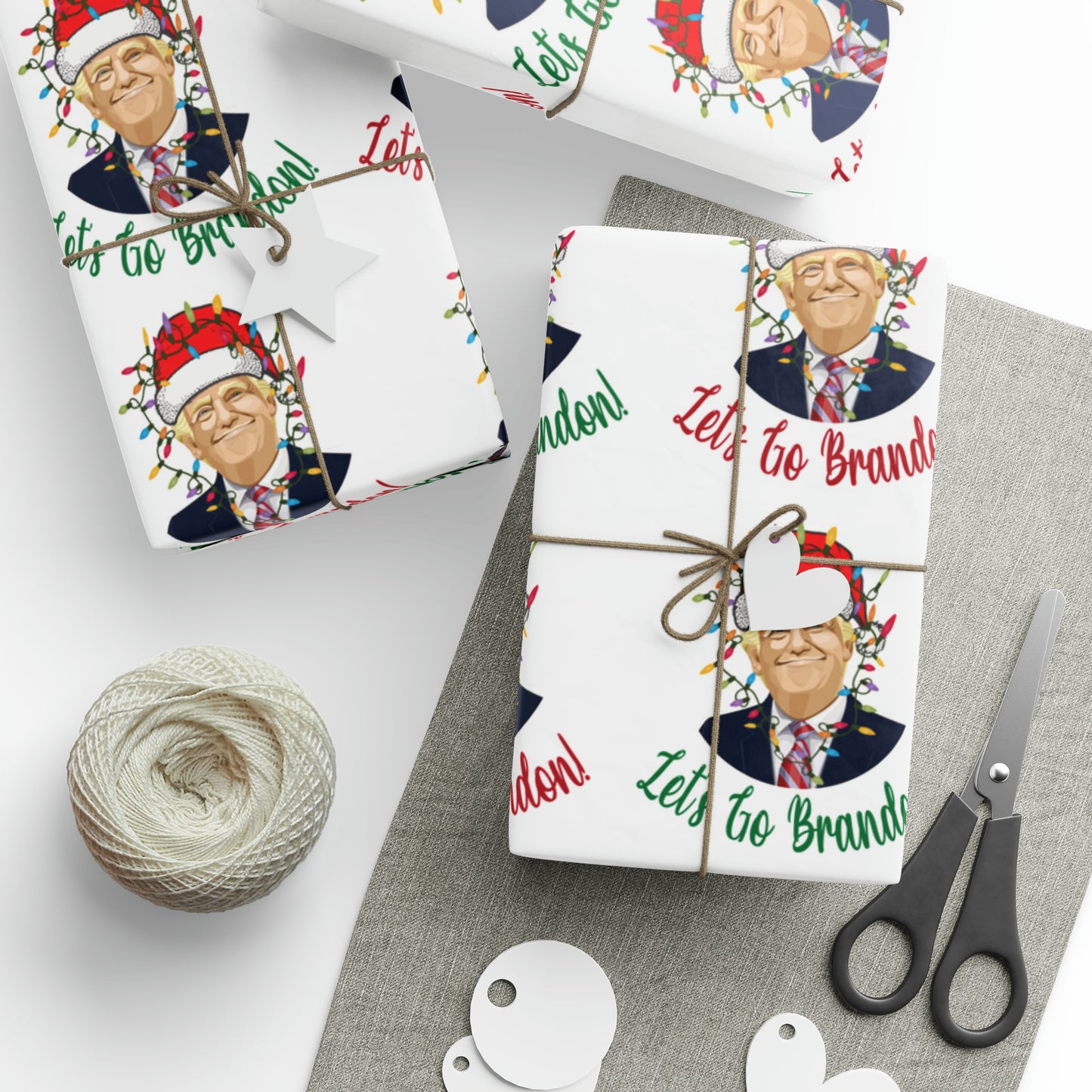 Santa Funny Trump Wrapping Paper for Gifts - Make America Great Again Christmas Gift Wrapping Paper