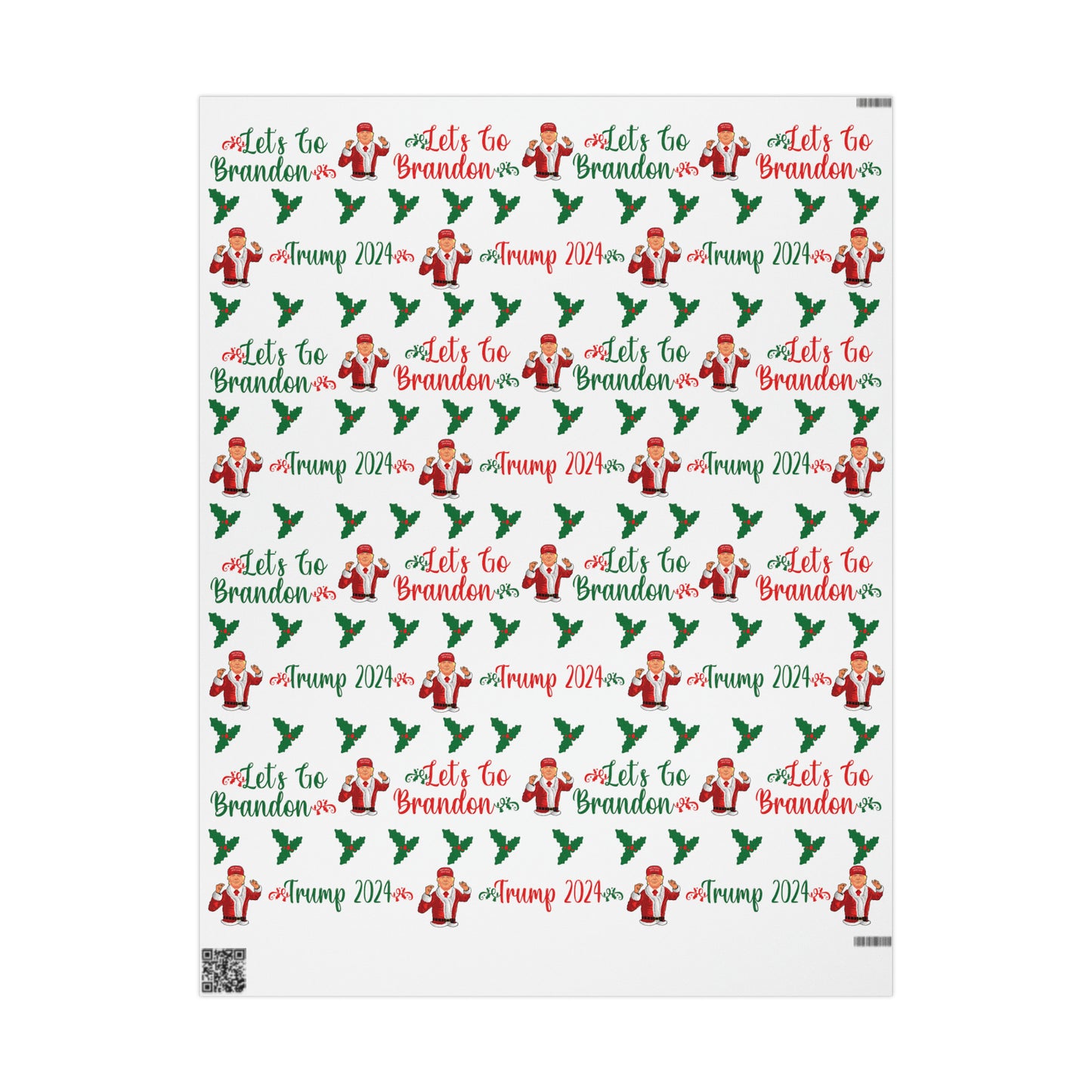 Christmas Trump 2024 Let's Go Brandon Wrapping Paper for Gifts