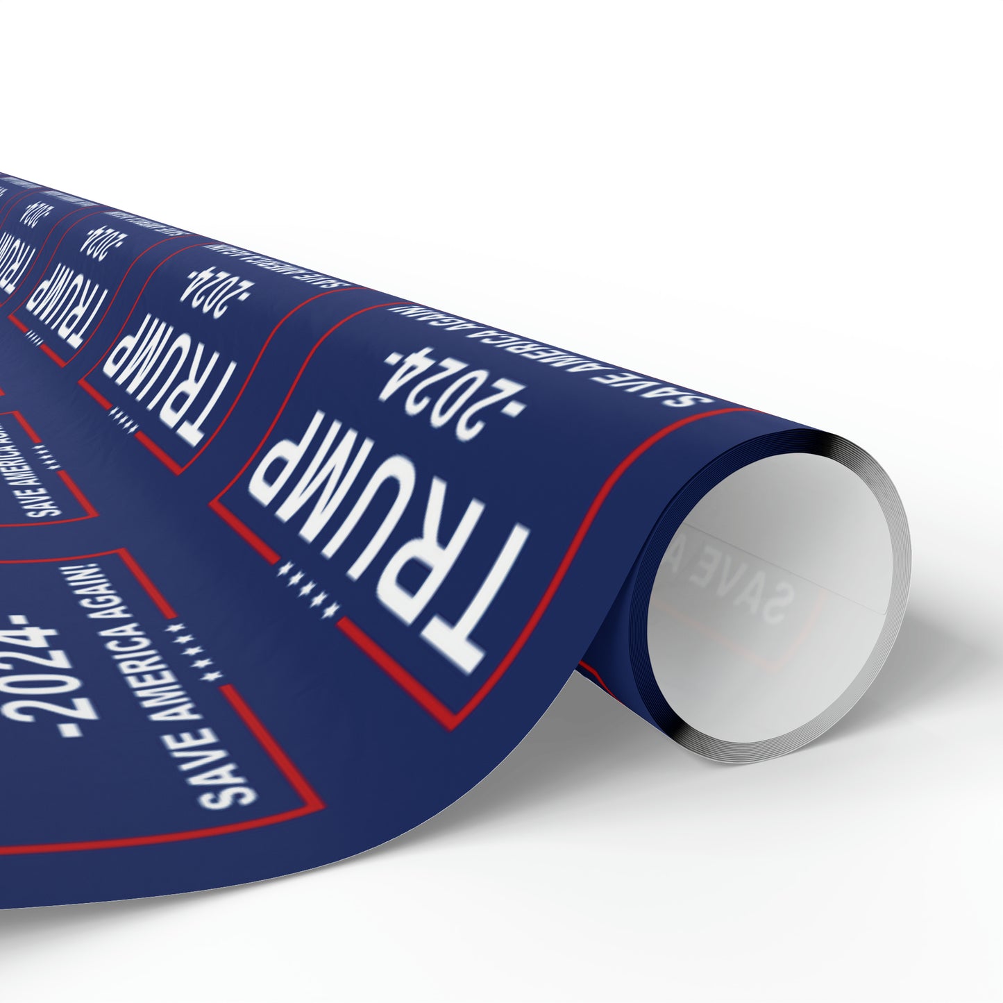 Pro Trump 2024 Save American Again Christmas Wrapping Paper Blue