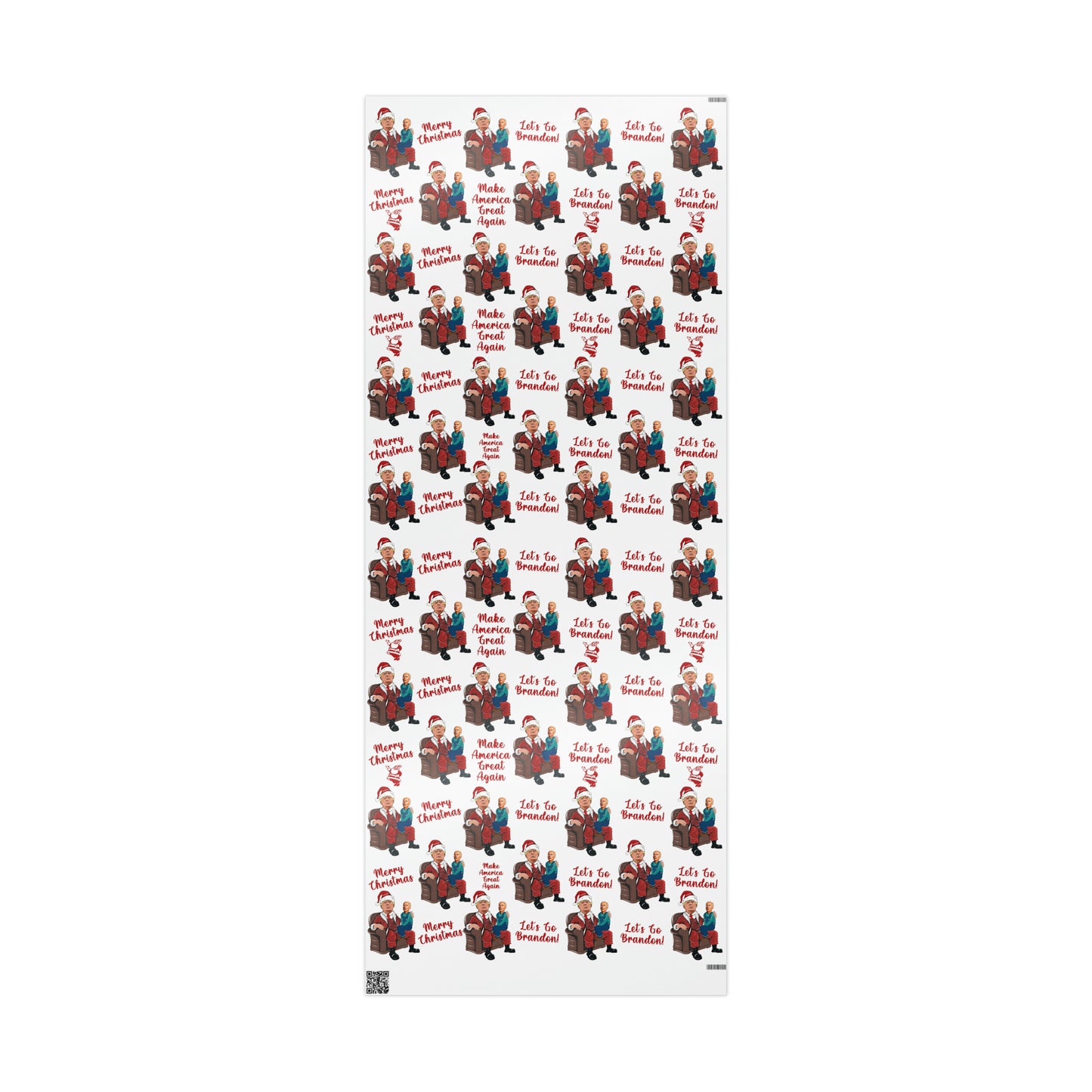 Greatest Trump Gift Wrap for Christmas - Let's Go Brandon Gift Wrap - Santa Trump Confused Biden Sitting on Lap Gift Wrap