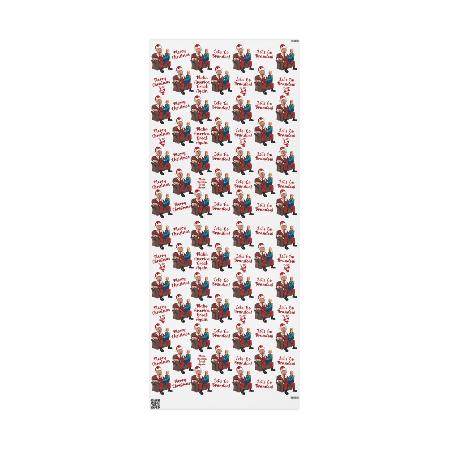 Greatest Trump Gift Wrap for Christmas - Let's Go Brandon Gift Wrap - Santa Trump Confused Biden Sitting on Lap Gift Wrap