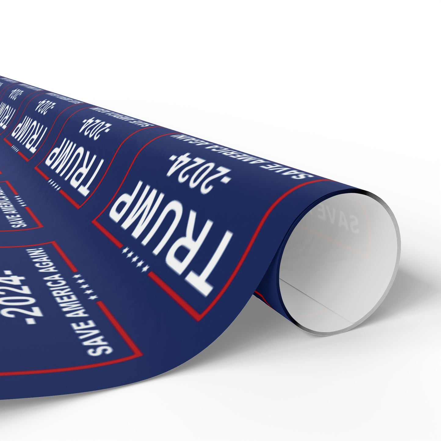 Pro Trump 2024 Save American Again Christmas Wrapping Paper Blue