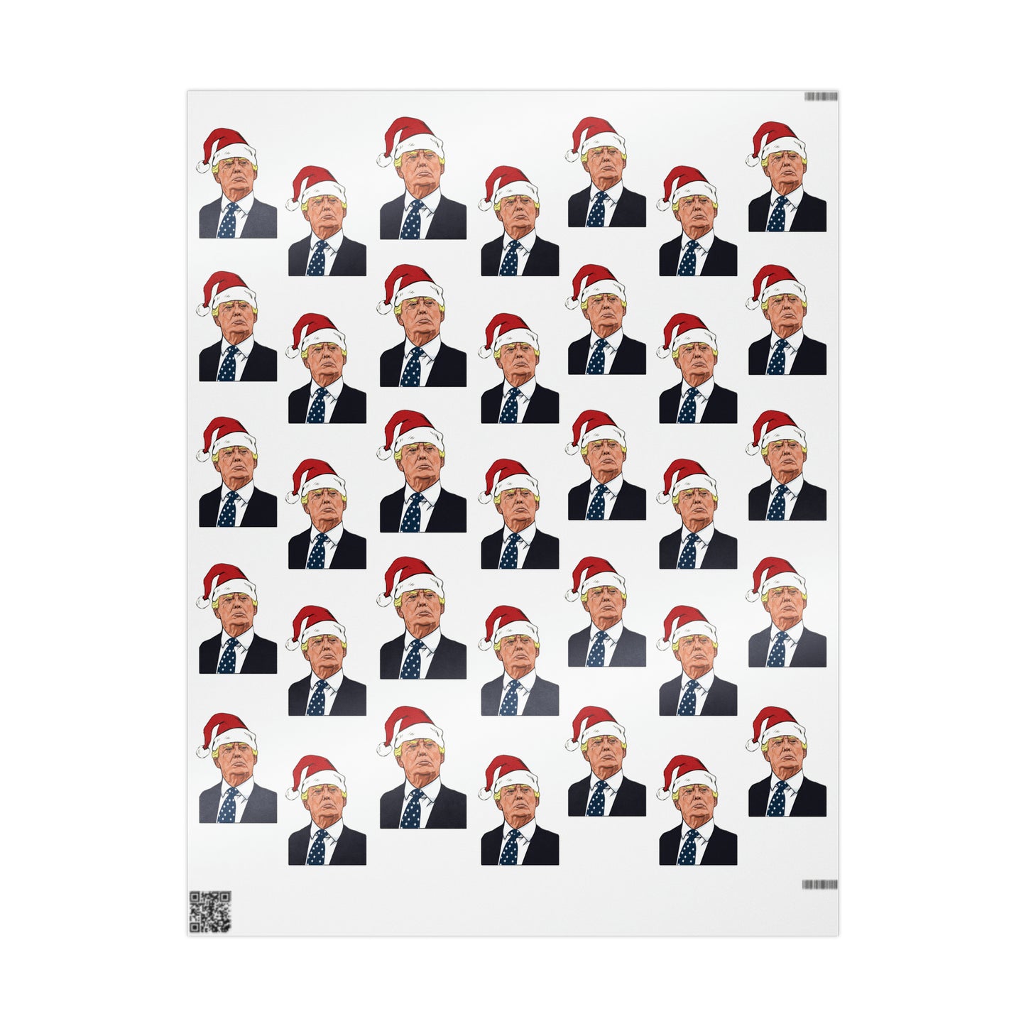 Santa Trump Wrapping Paper for Gifts - Pro Trump Christmas Gift Wrap Christmas Trump 2024 Santa Hat