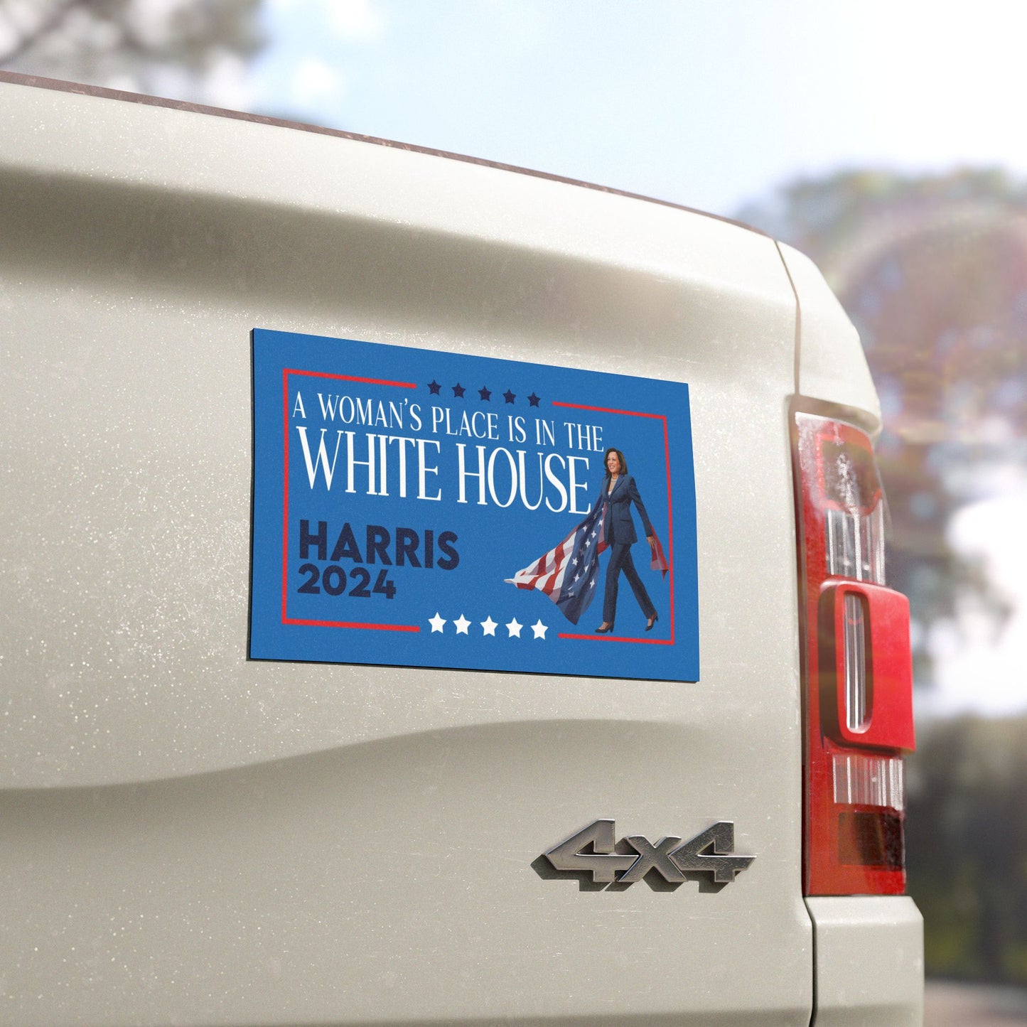 Woman's Place is in the White House, Kamala Harris Car Magnet, Vinyl Weatherproof Magnet, Kamala Bumper Car Magnet, Kamala Car Magnet