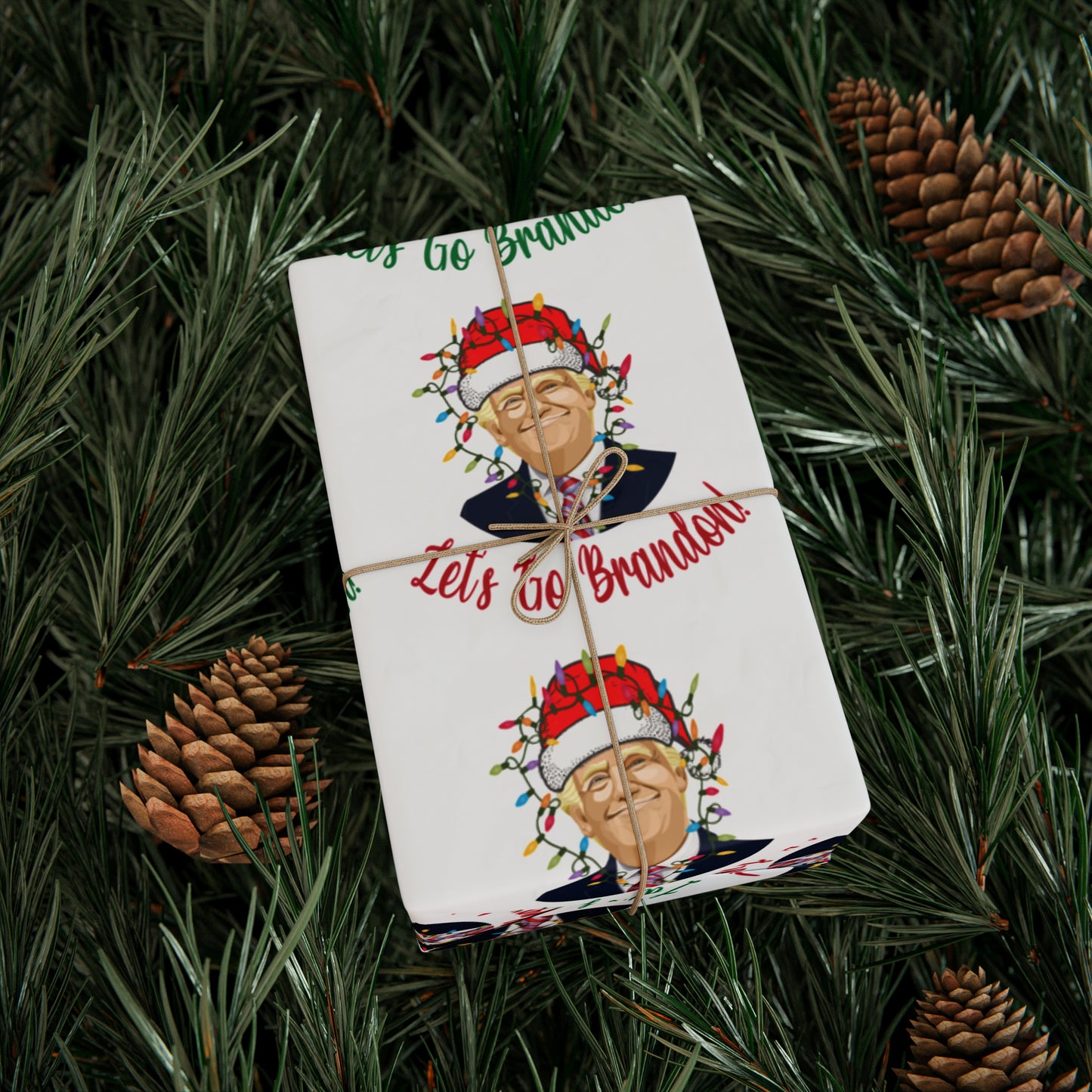 Santa Funny Trump Wrapping Paper for Gifts - Make America Great Again Christmas Gift Wrapping Paper