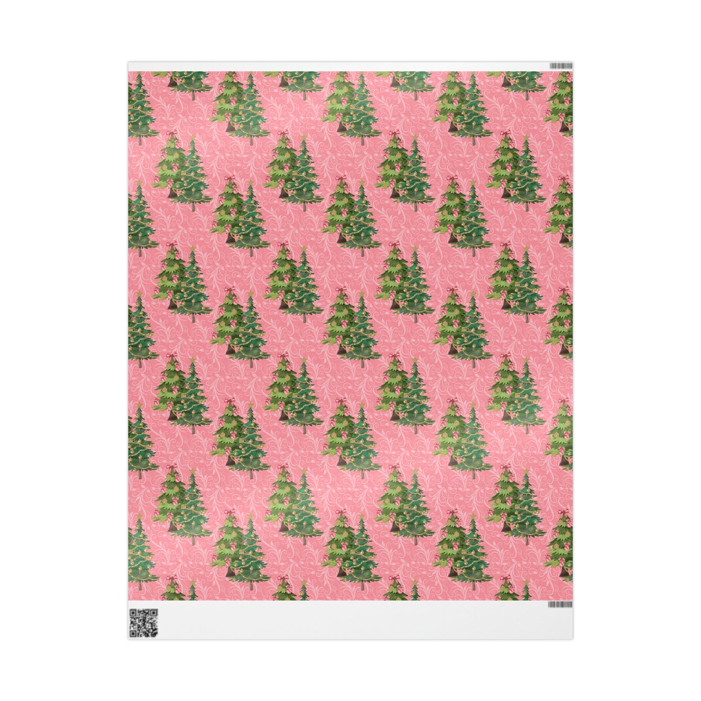 Beautiful Christmas Tree Pink Gift Wrap - Pink Wrapping Paper Christmas Trees