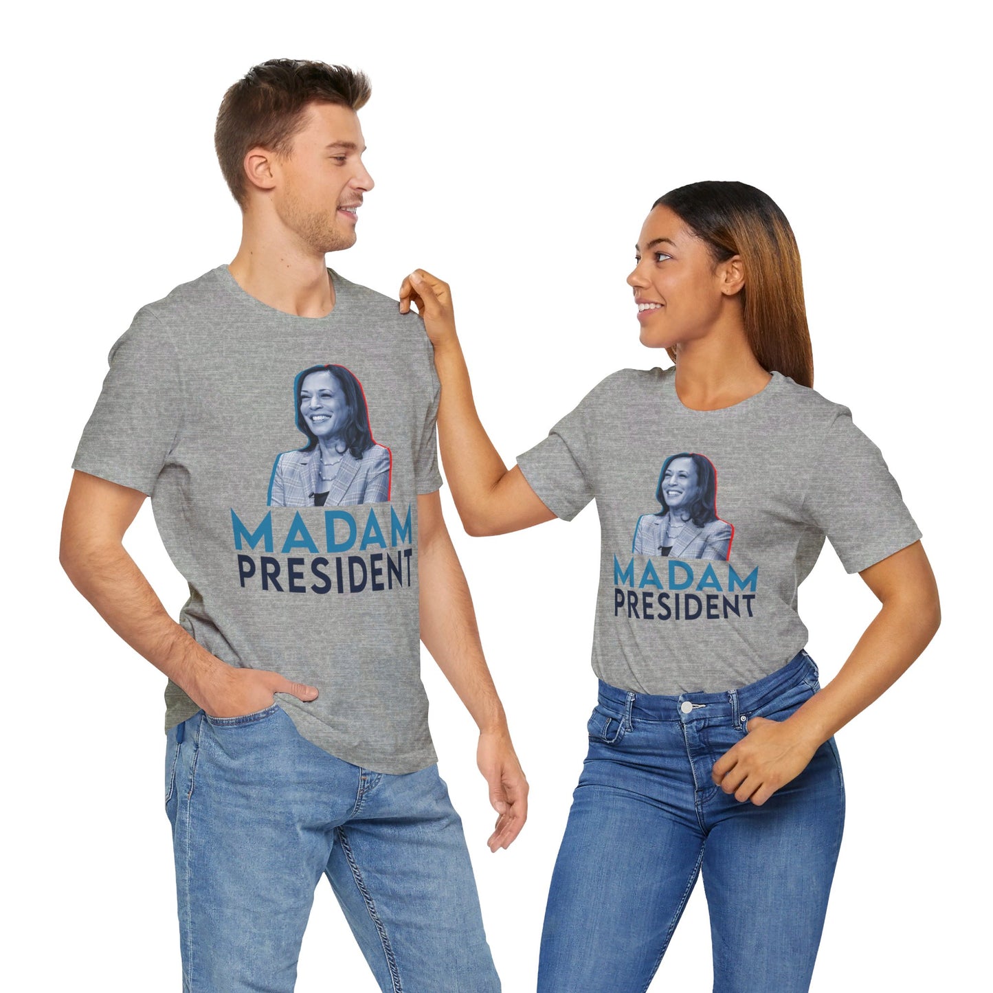 Madam President Kamala Harris, Bella Canvas 3001 Unisex T-Shirt, Kamala Shirt, Kamala DNC Shirt - Anti Trump, Democracy Shirt, Kamala Shirt