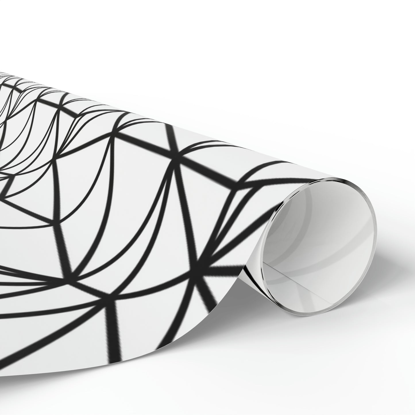Black and White Poly Pattern Wrapping Paper for Gifts - Poly Shape Pattern Gift Wrap Paper
