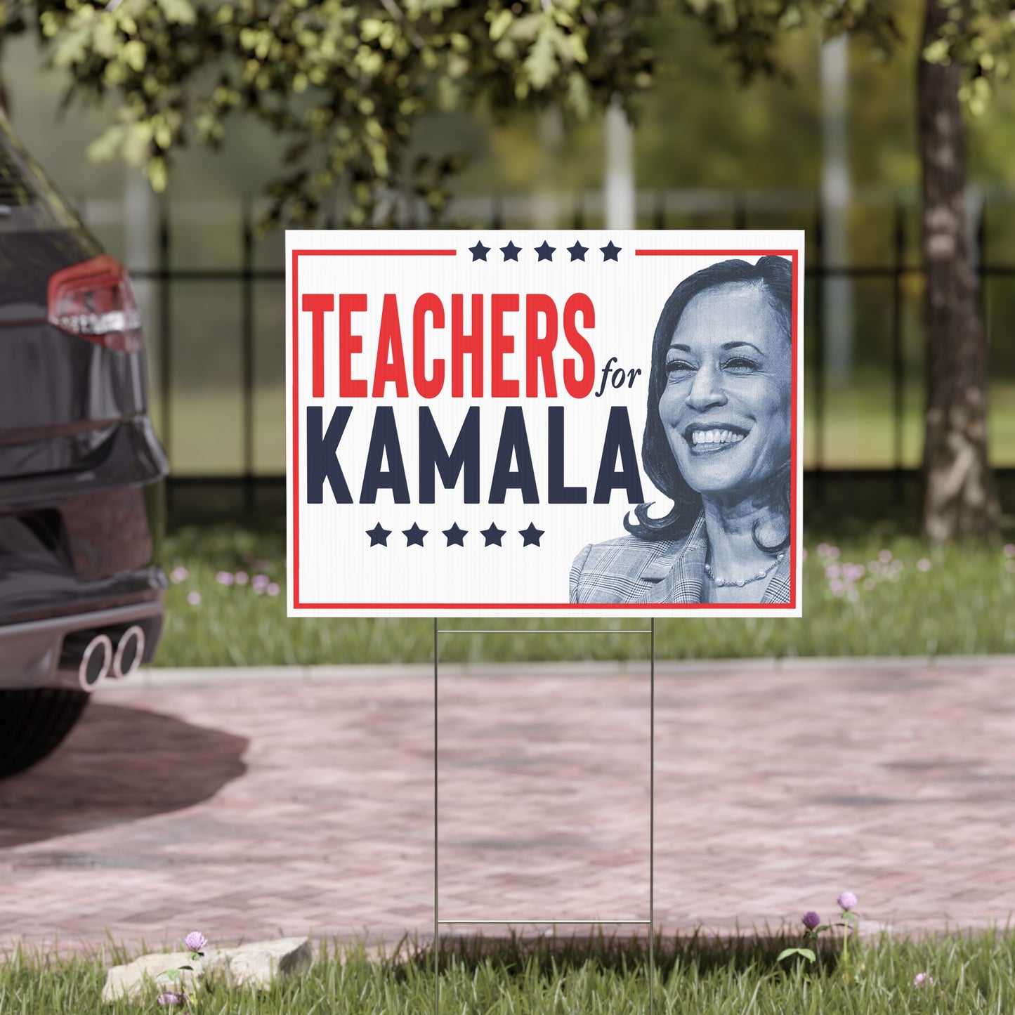 Teachers for Kamala, Harris Walz Sign, Double Sided Yard Sign with Stand, Kamala Yard Sign, Lawn Sign 18" x 24"