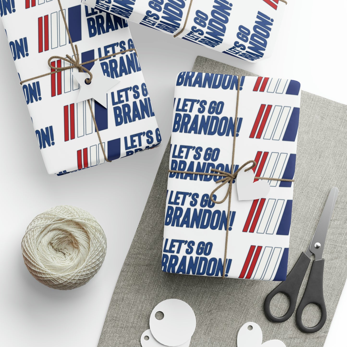Let's GO Brandon Racing Style USA Wrapping Paper for Gifts - Trump Christmas Wrapping Paper