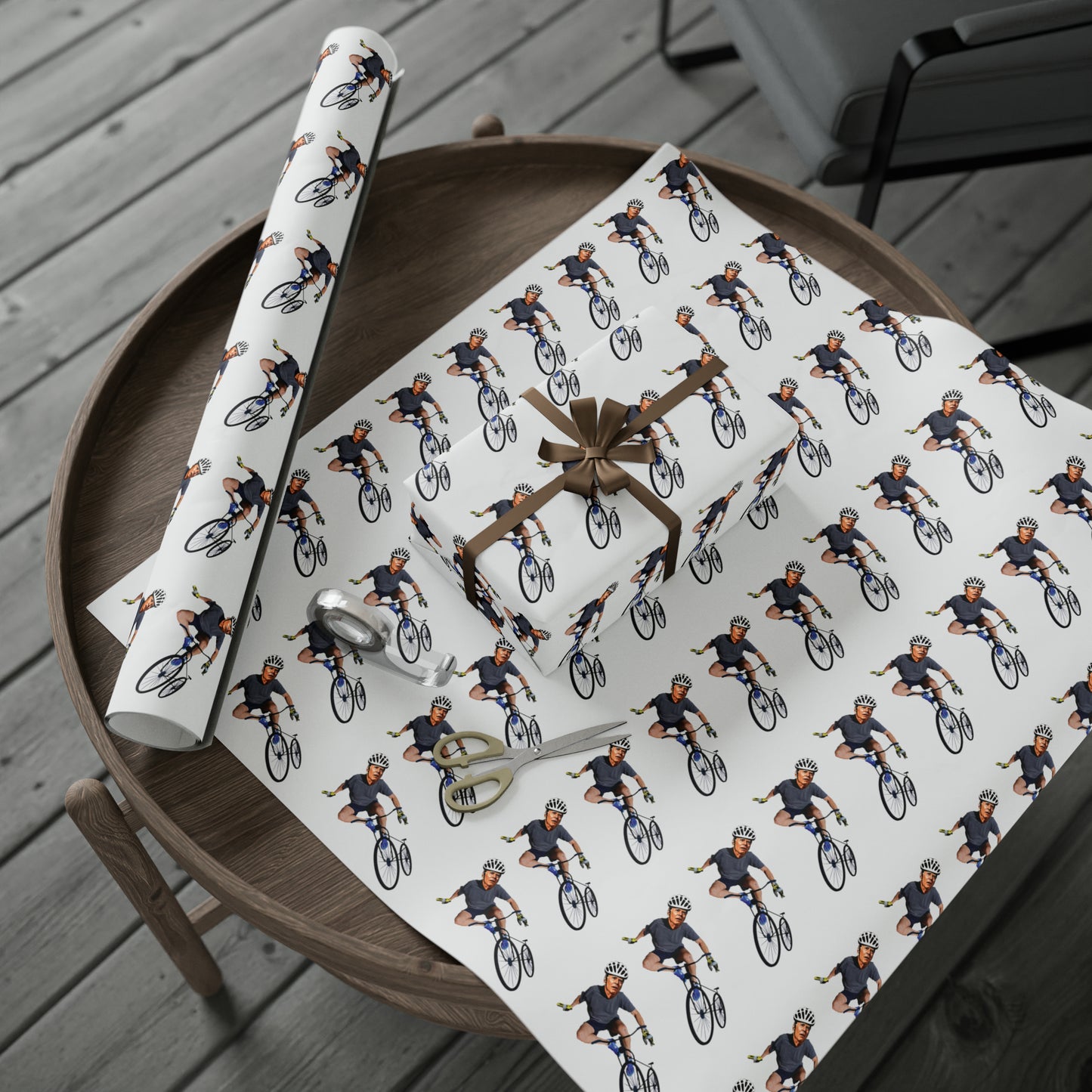 Let's Go Brandon Wrapping Paper - Hilarious Gift Wrap Biden Falling off Bike Christmas Gift Wrap