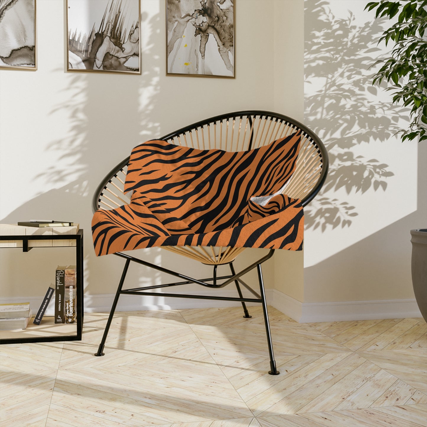 Terrific Tiger Stripe Theme Throw Sofa Bed Blanket Tiger Stripes - Soft Thick Velveteen Minky Throw Blanket
