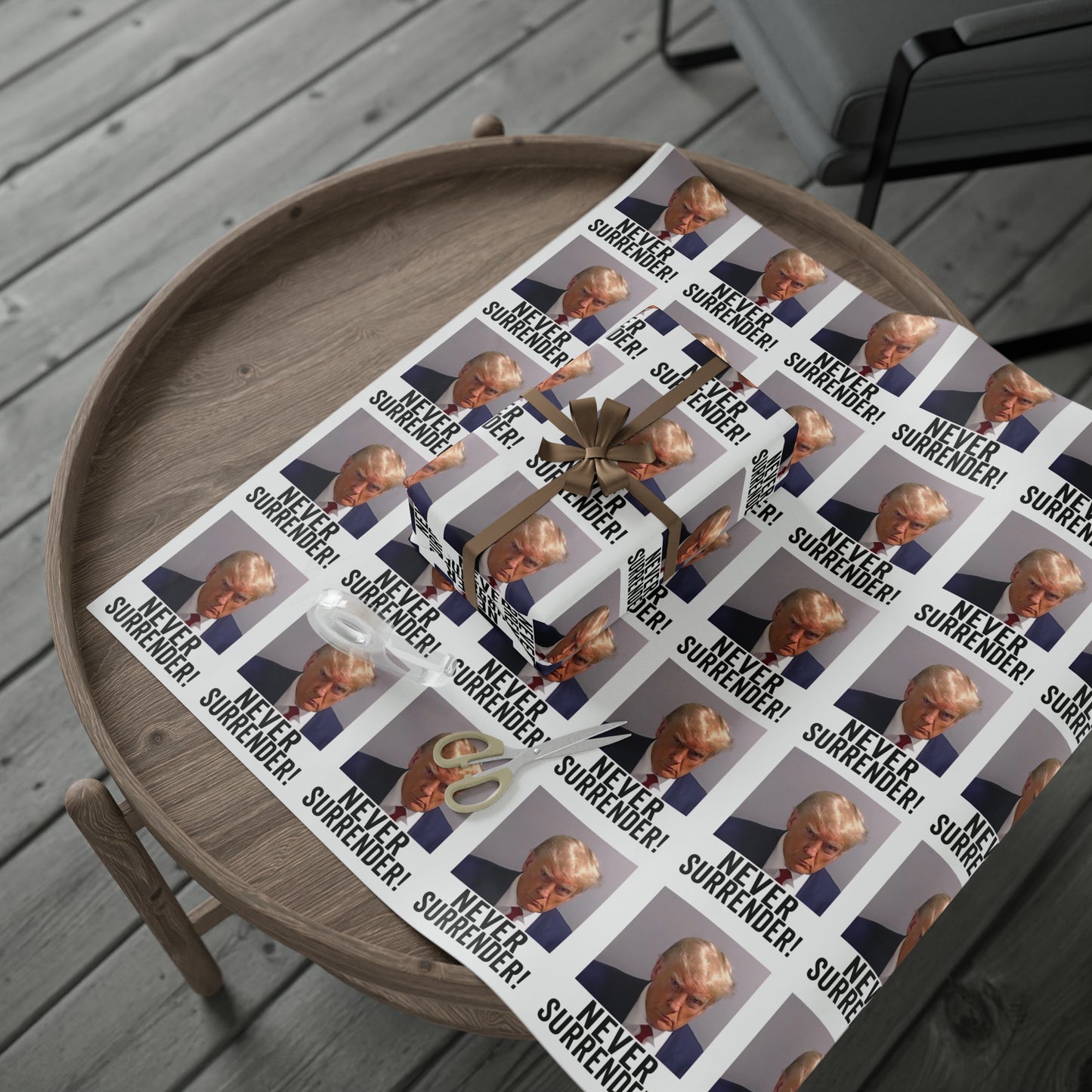 Trump Mugshot Gift Wrap Never Surrender Gift Wrap Trump 2024 Gift Wrap