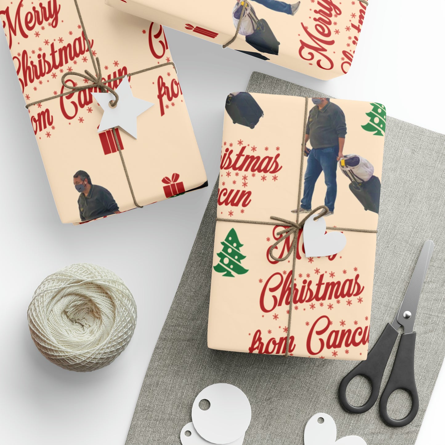 Funny Ted Cruz Christmas Wrapping Paper for Gifts - Cancun Cruz Gift - Ted Cruz Meme