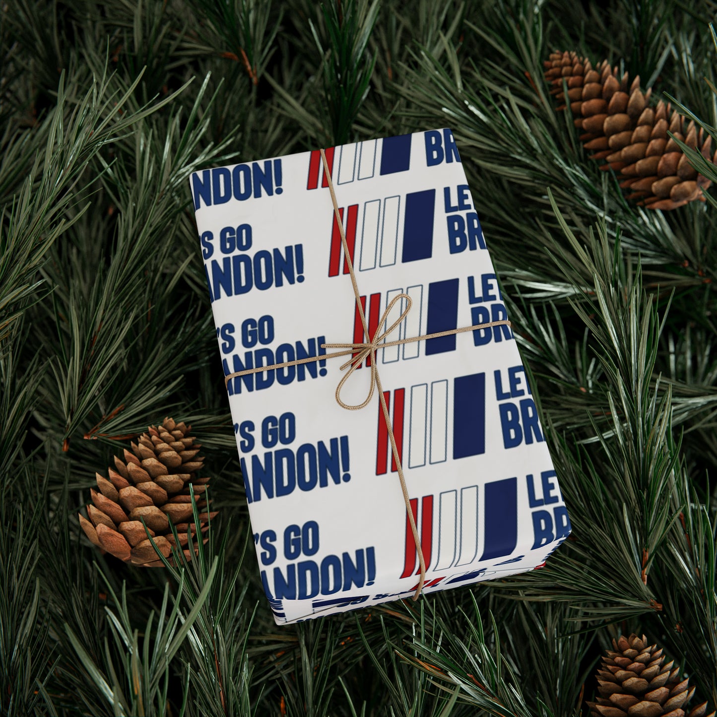 Let's GO Brandon Racing Style USA Wrapping Paper for Gifts - Trump Christmas Wrapping Paper
