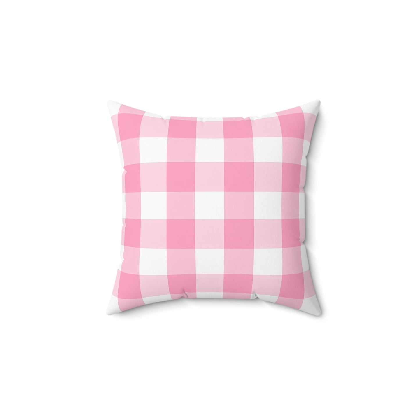 Pink White Plaid Pattern Print Spun Polyester Square Pillow Home Decor Pink Pillow