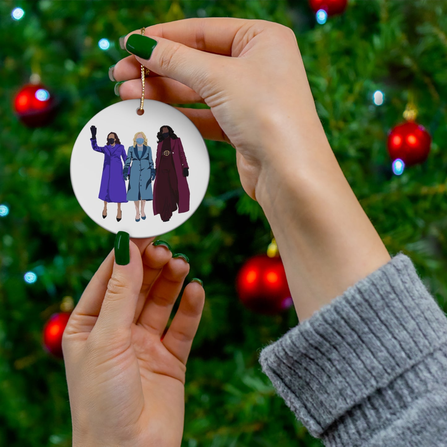 VP Kamala Harris Ornament Dr Jill Biden FLOTUS Ornament Michelle Obama Ornament
