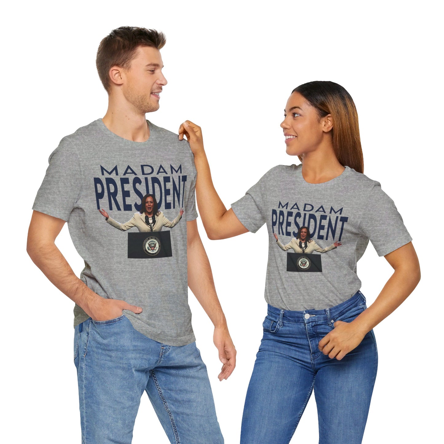 Madam President Kamala Harris, Bella Canvas 3001 Unisex T-Shirt, Kamala Shirt, Kamala DNC Shirt - Anti Trump, Democracy Shirt, Kamala Shirt