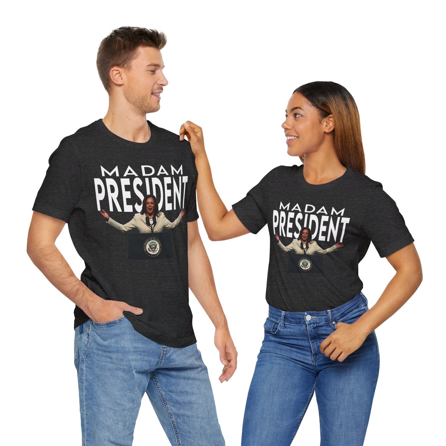 Madam President Kamala Harris, Bella Canvas 3001 Unisex T-Shirt, Kamala Shirt, Kamala DNC Shirt - Anti Trump, Democracy Shirt, Kamala Shirt