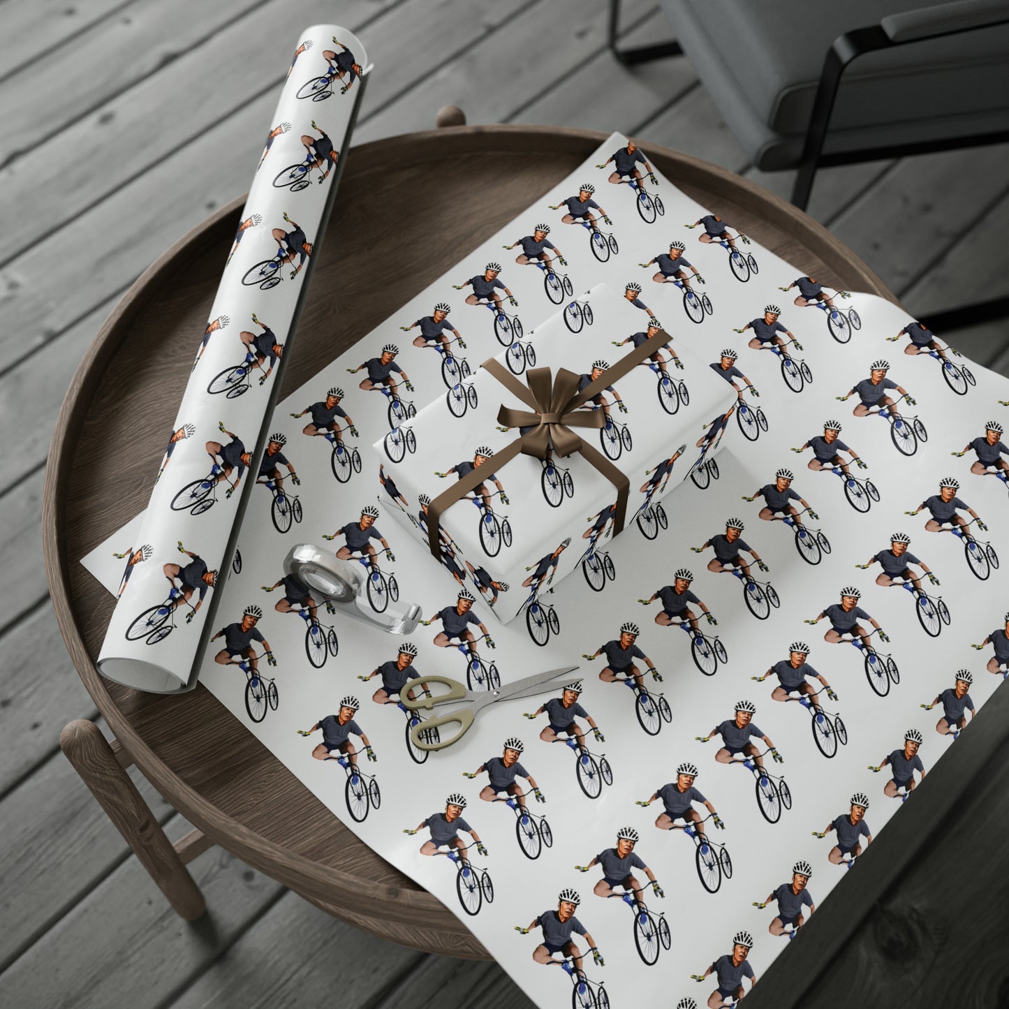 Let's Go Brandon Wrapping Paper - Hilarious Gift Wrap Biden Falling off Bike Christmas Gift Wrap