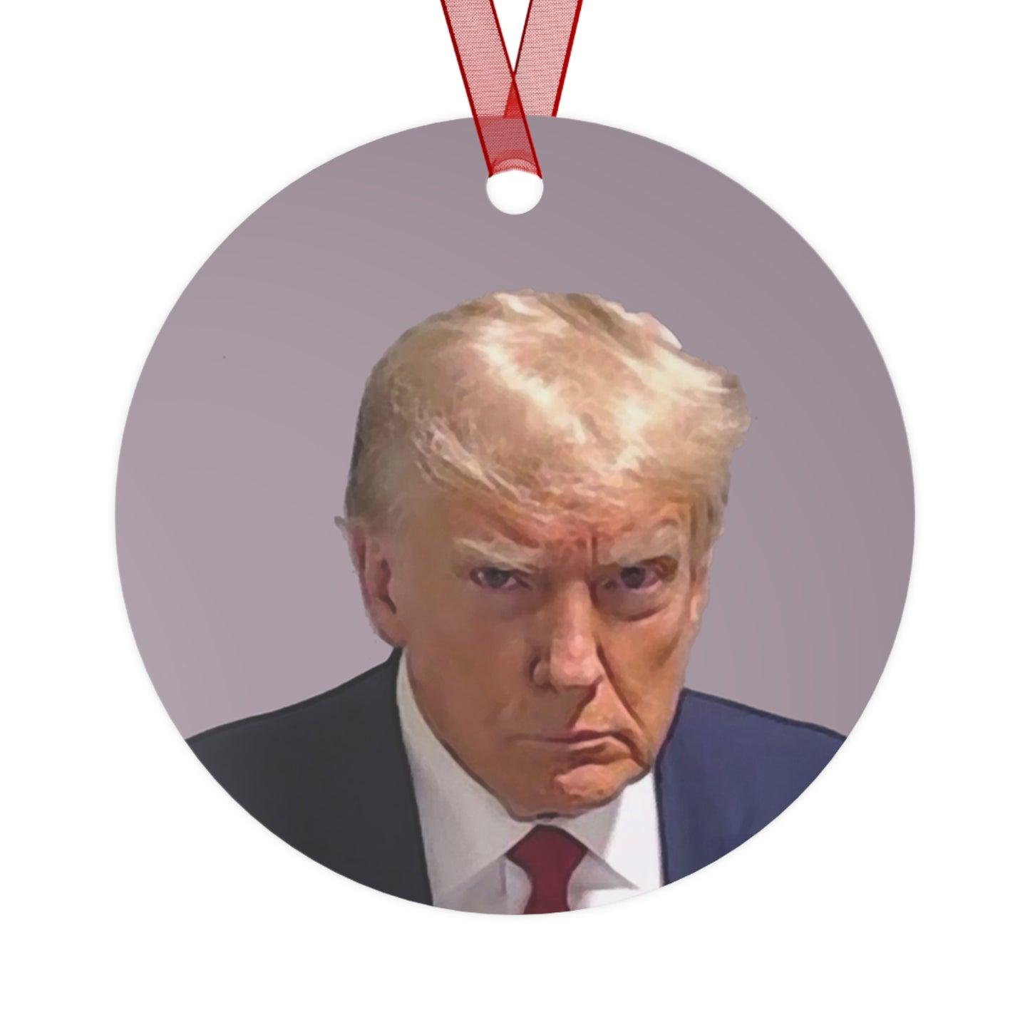 The Christmas Trump Mugshot 2023 Keepsake Metal Ornaments Double Sided