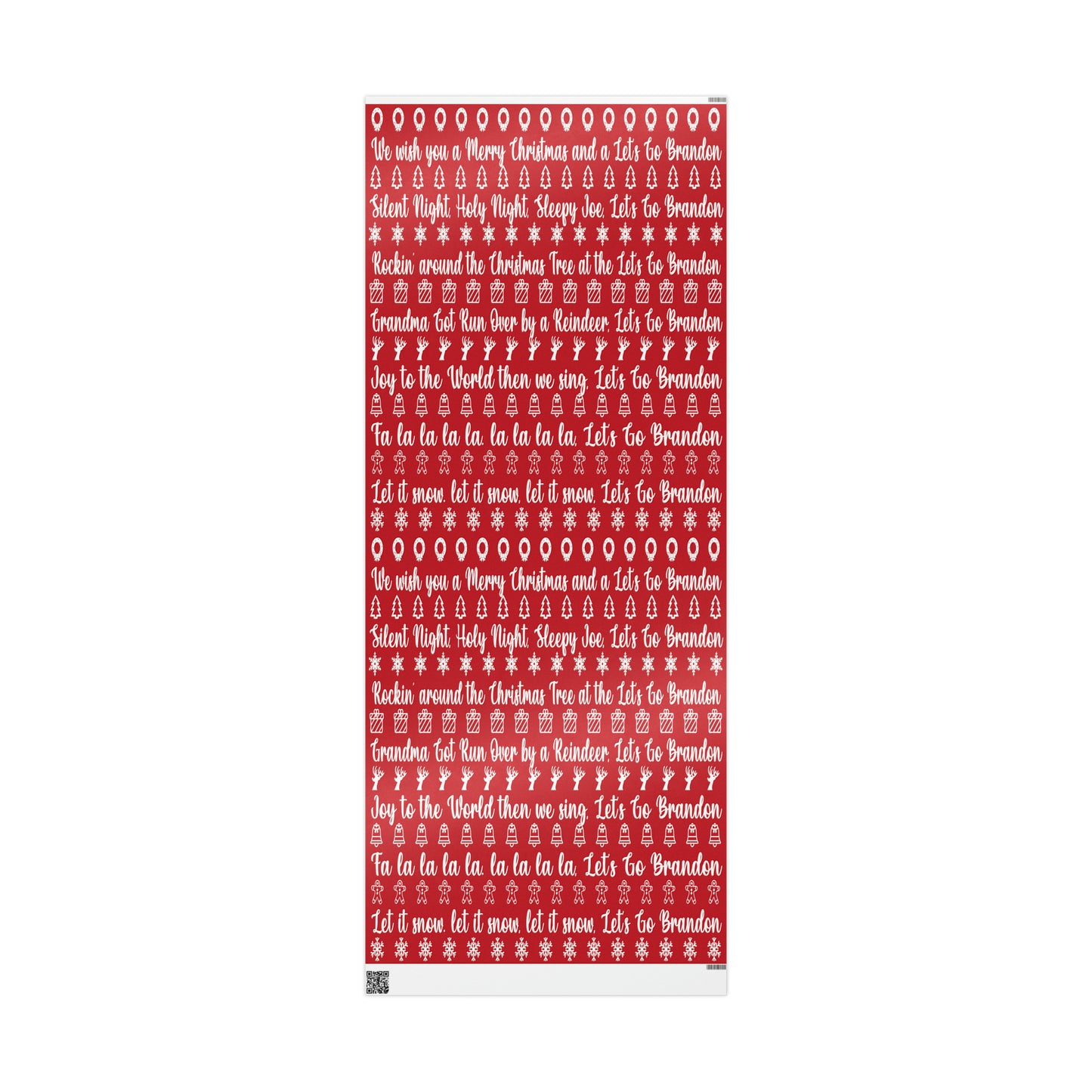 Funny Let's Go Brandon Christmas Gift Wrap Red - Brandon Gift Wrap - Funny Trump Christmas Songs Red Christmas Wrap